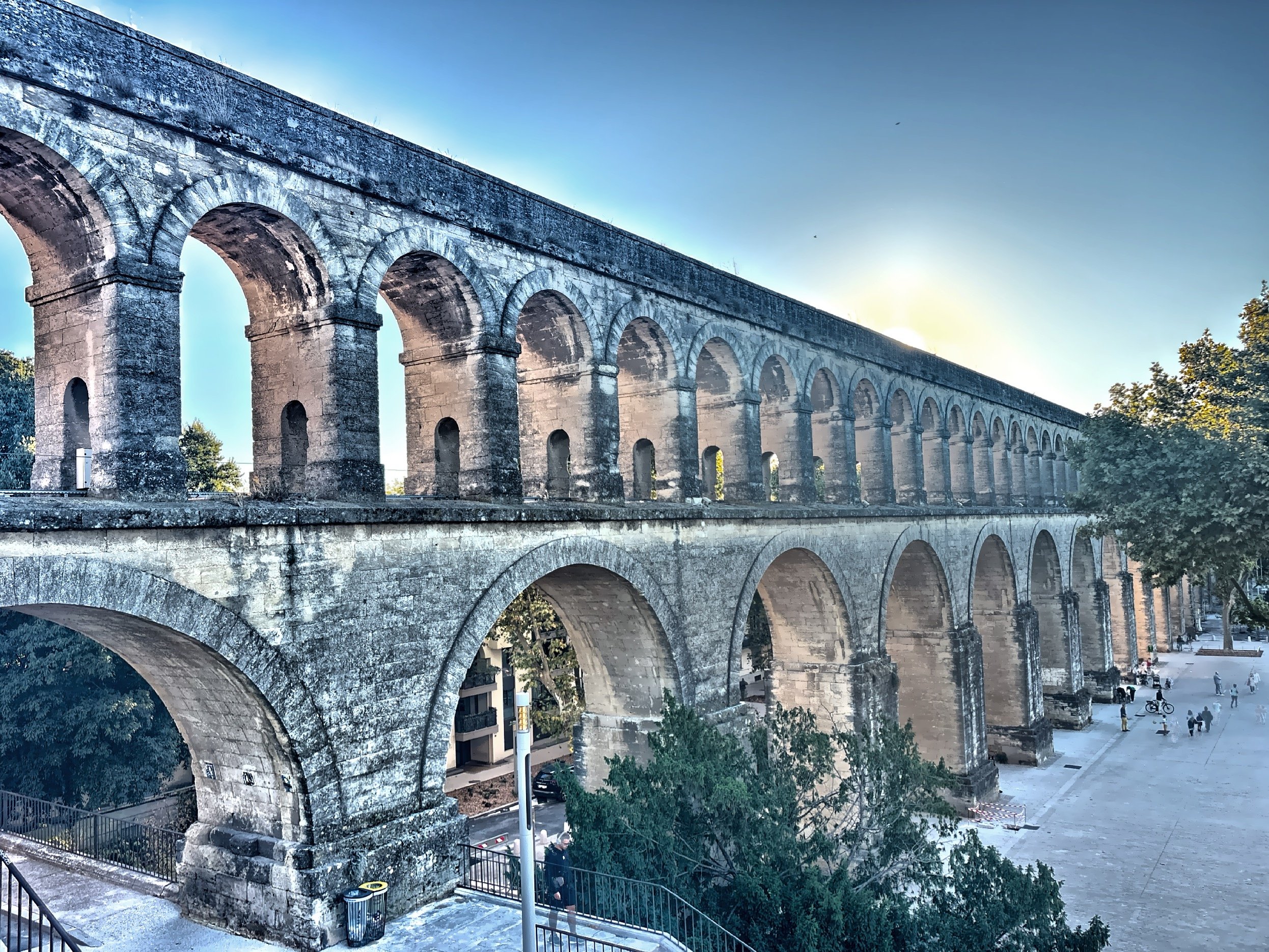  The 18th-century aqueduct known locally as The Arches, which was originally built to supply water to the city’s fountains and the water tower, Chateau d’eau. 