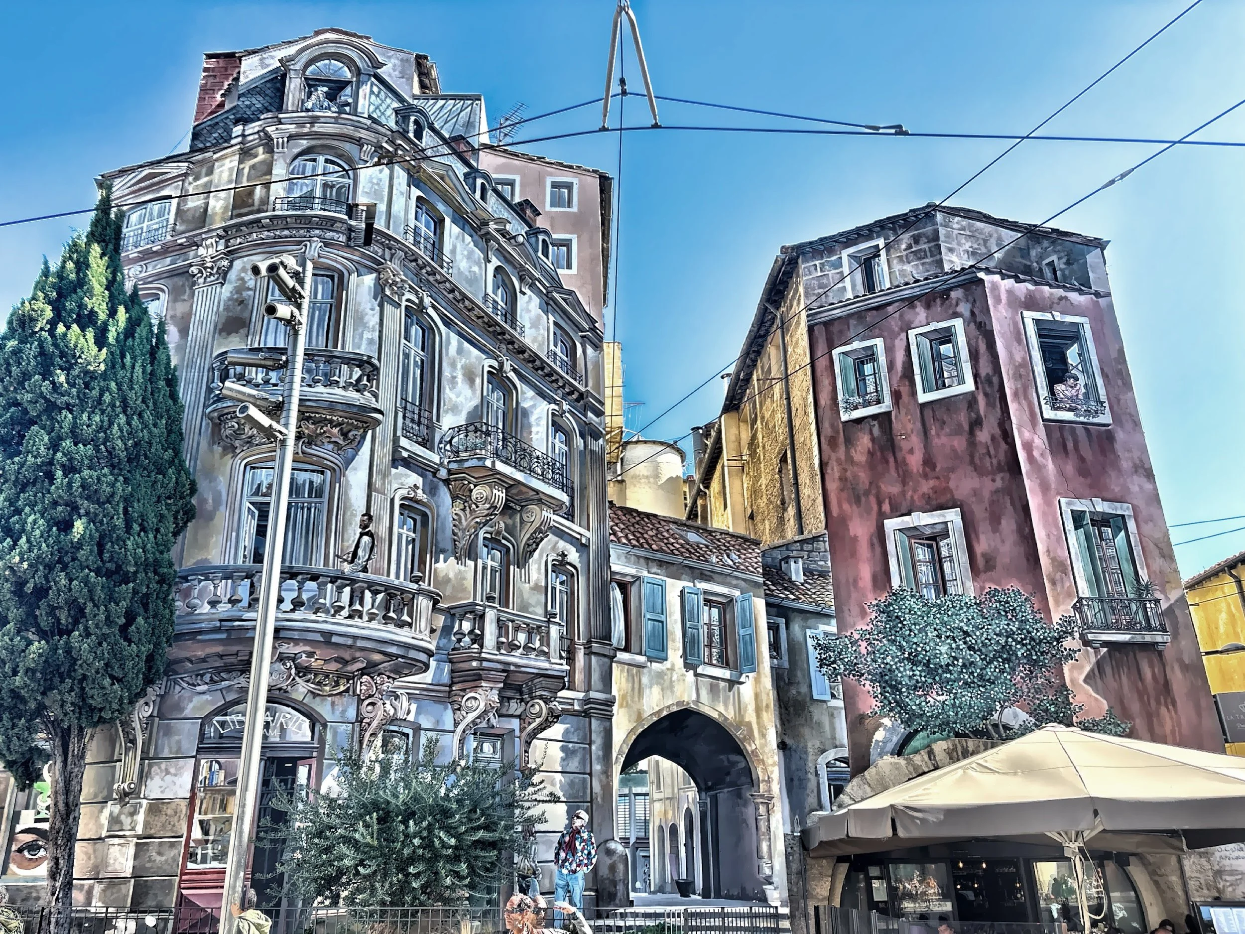  This is a famous example of trope l’oil on the side of these buildings. 