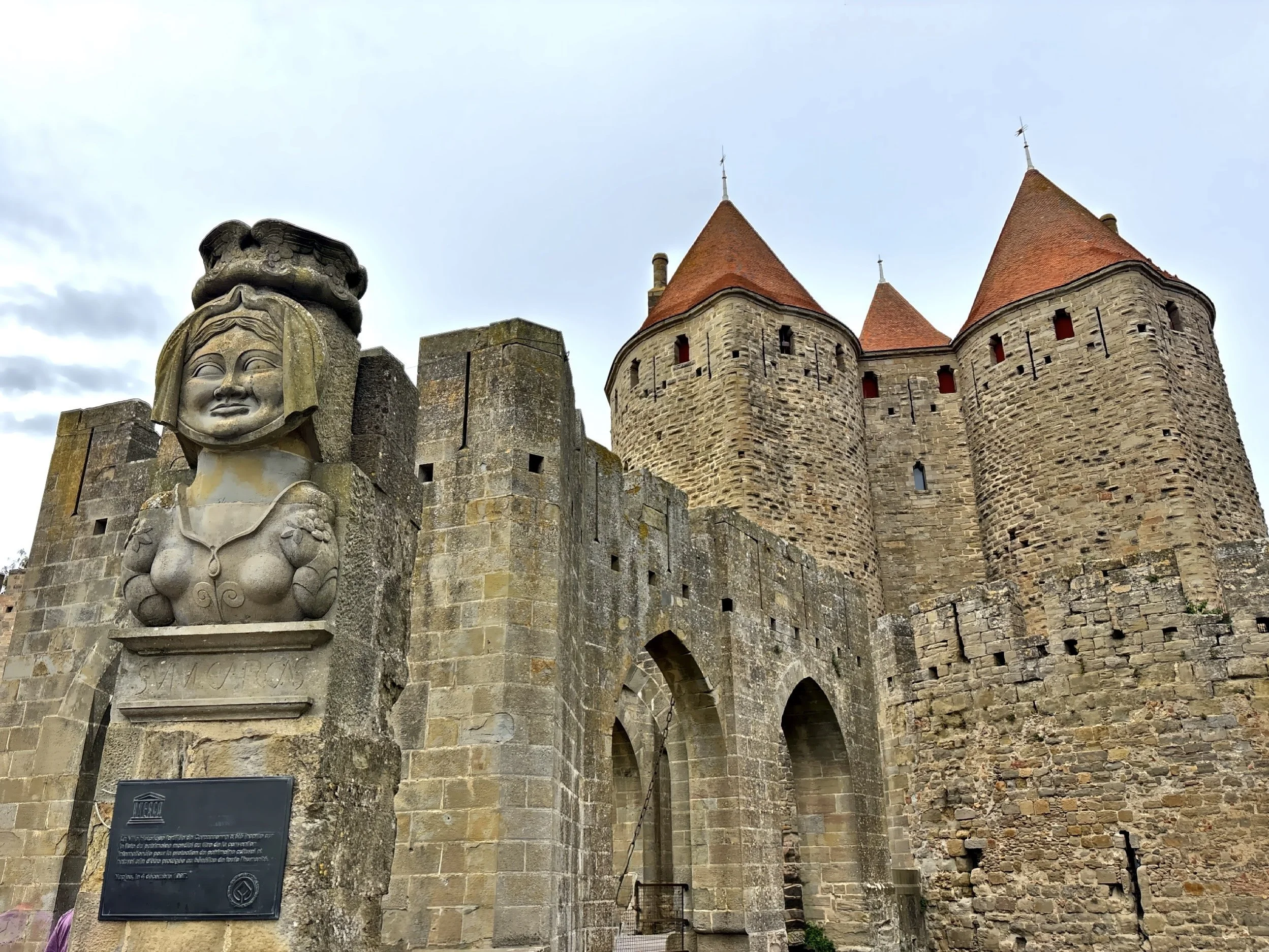  The Narbonne Gate, the eastern main entrance to the fortification, dates back to approximately 1280. 