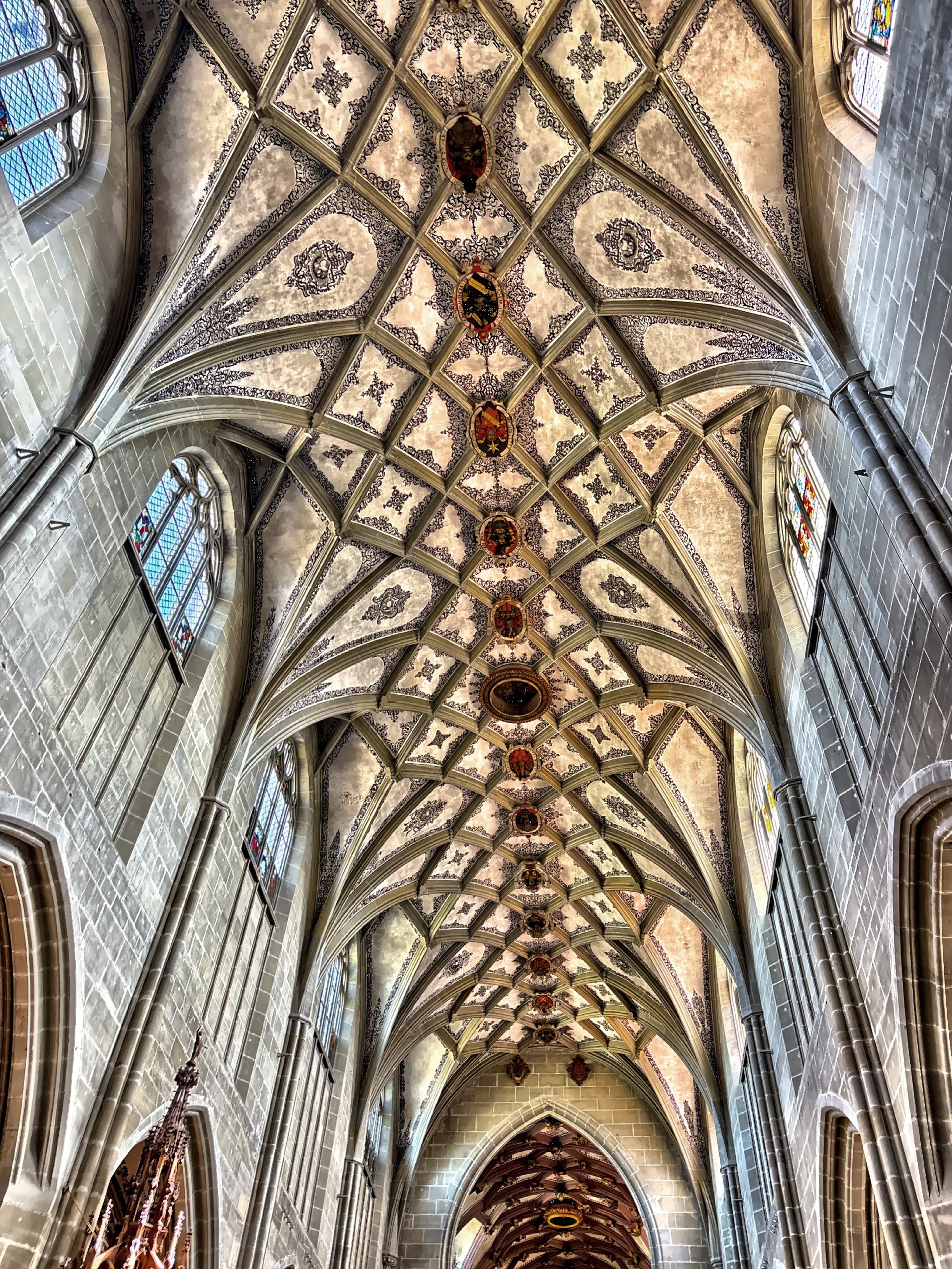  The intricate late Gothic vaulted ceilings. 