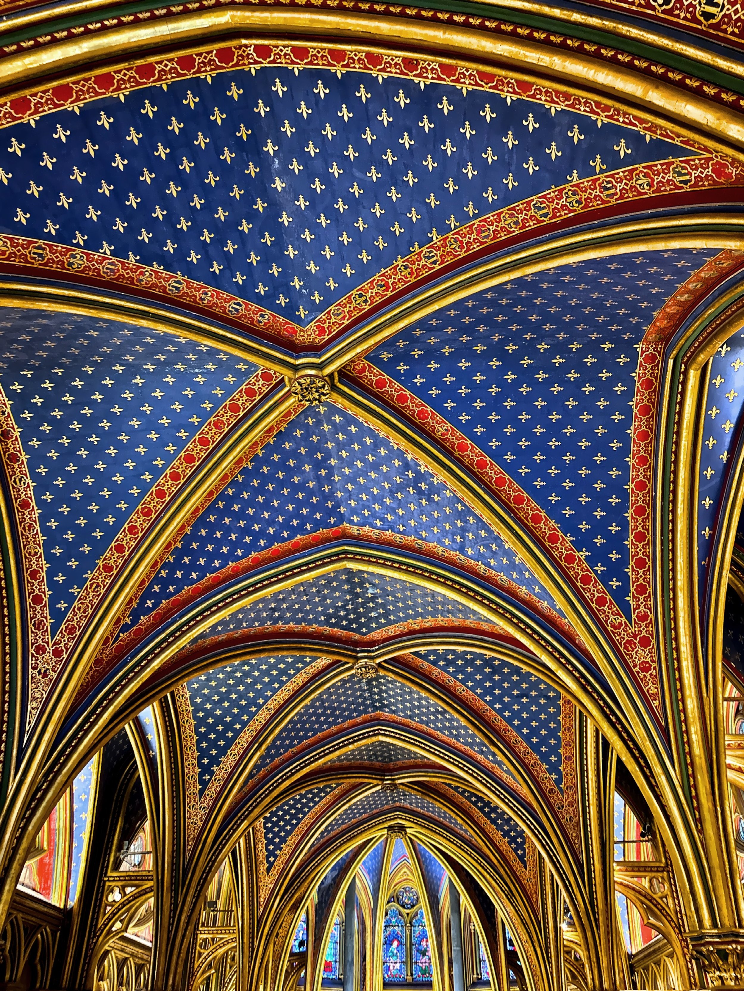  The ornate, starry-sky vaulted ceiling. 
