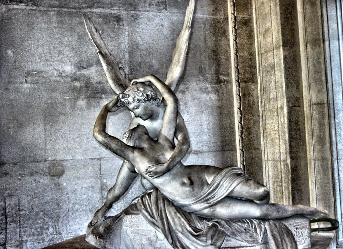  The Antonio Canova sculpture ‘Psyche Revived By Cupid’s Kiss’ housed in the Louvre Museum. 