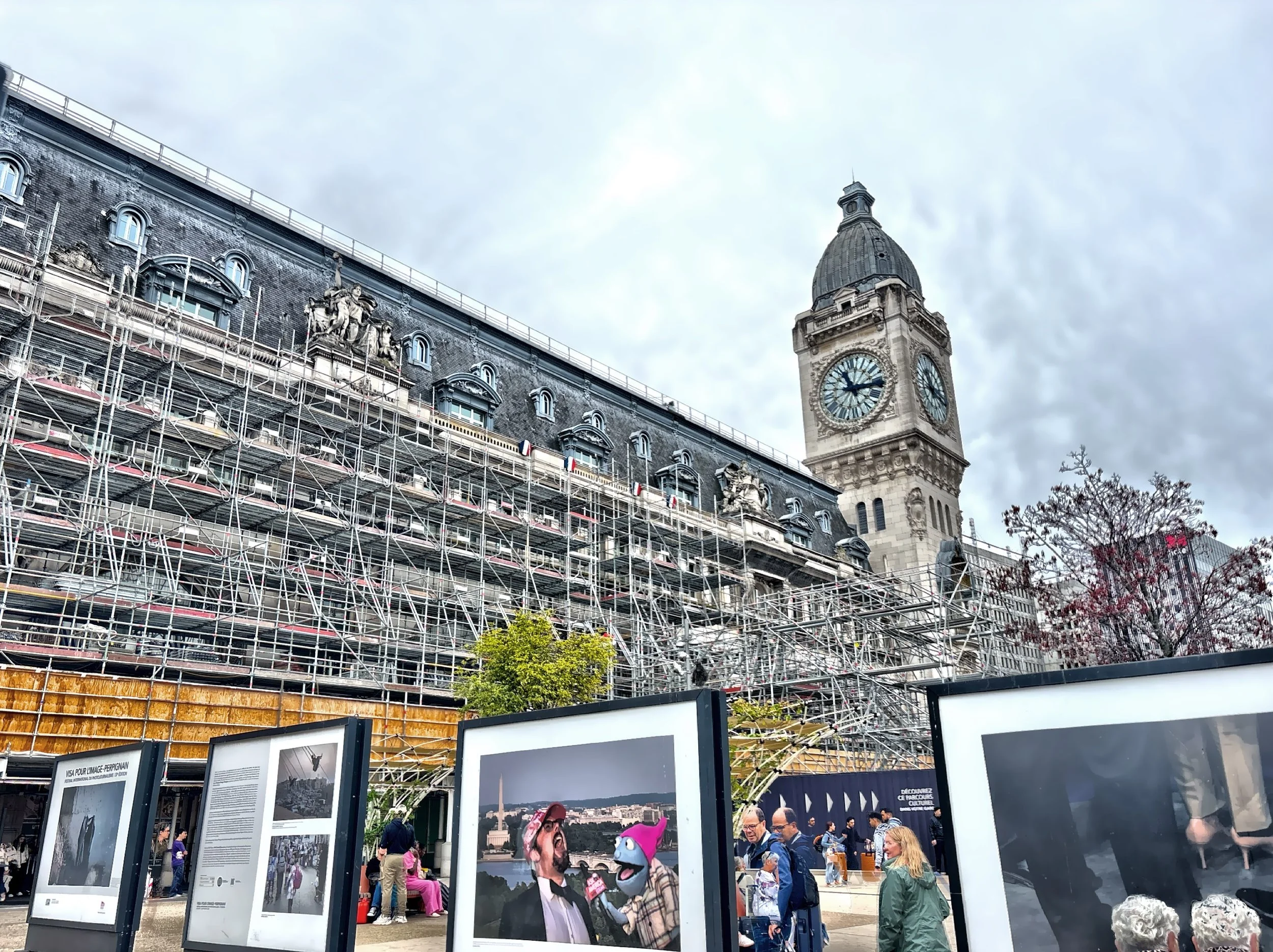  The Gare de Lyon railway station with its distinctive clock tower.  It is the third busiest station in France. 