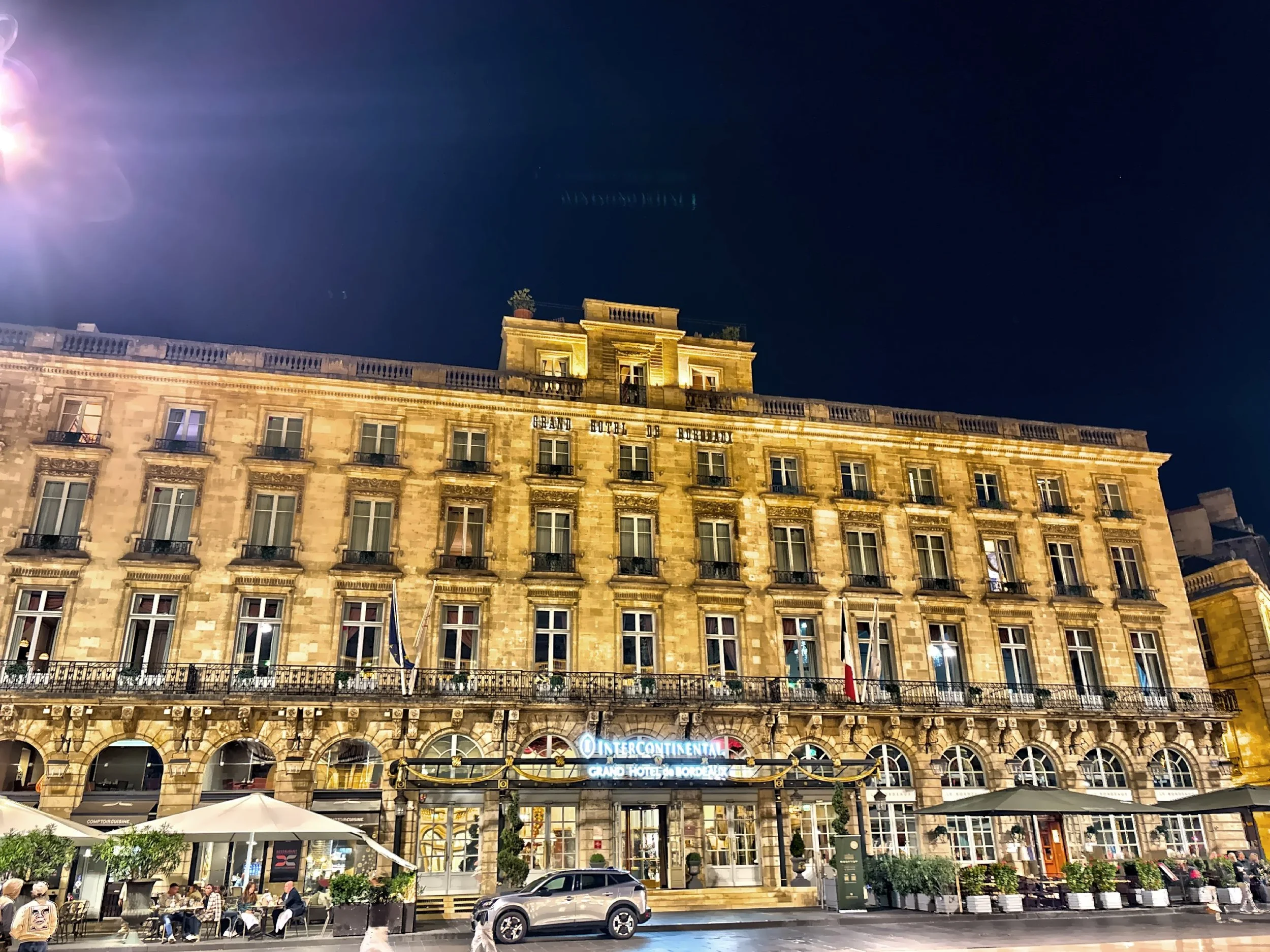  The Intercontinental Bordeaux - Le Grand Hotel originally opened in 1779 as the Hotel de Bordeaux.  The building was designed by architect Victor Louis, who also designed the neighboring theater, making the two structures a unified architectural ens