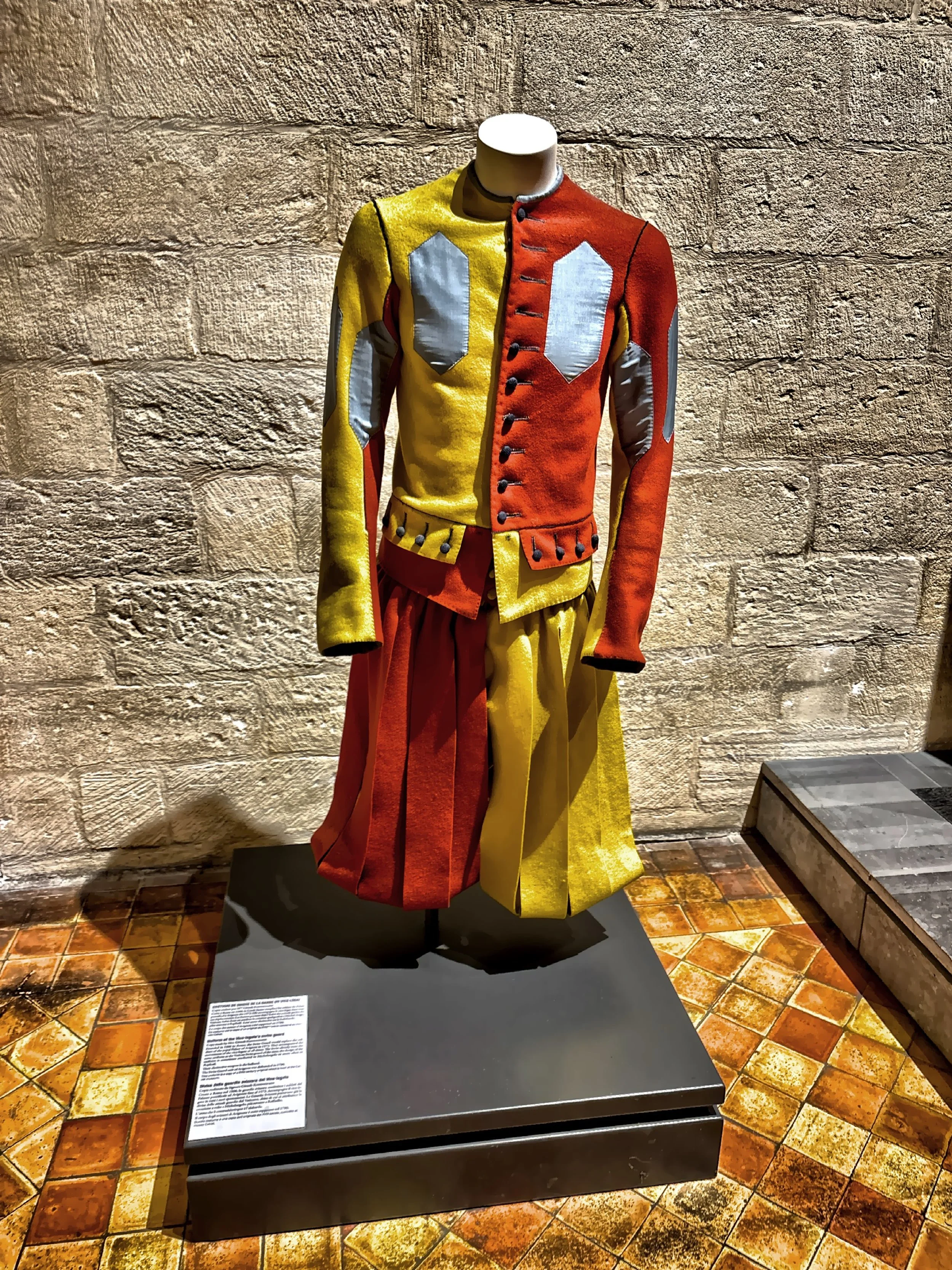  The historical uniform of a Swiss Guard. 
