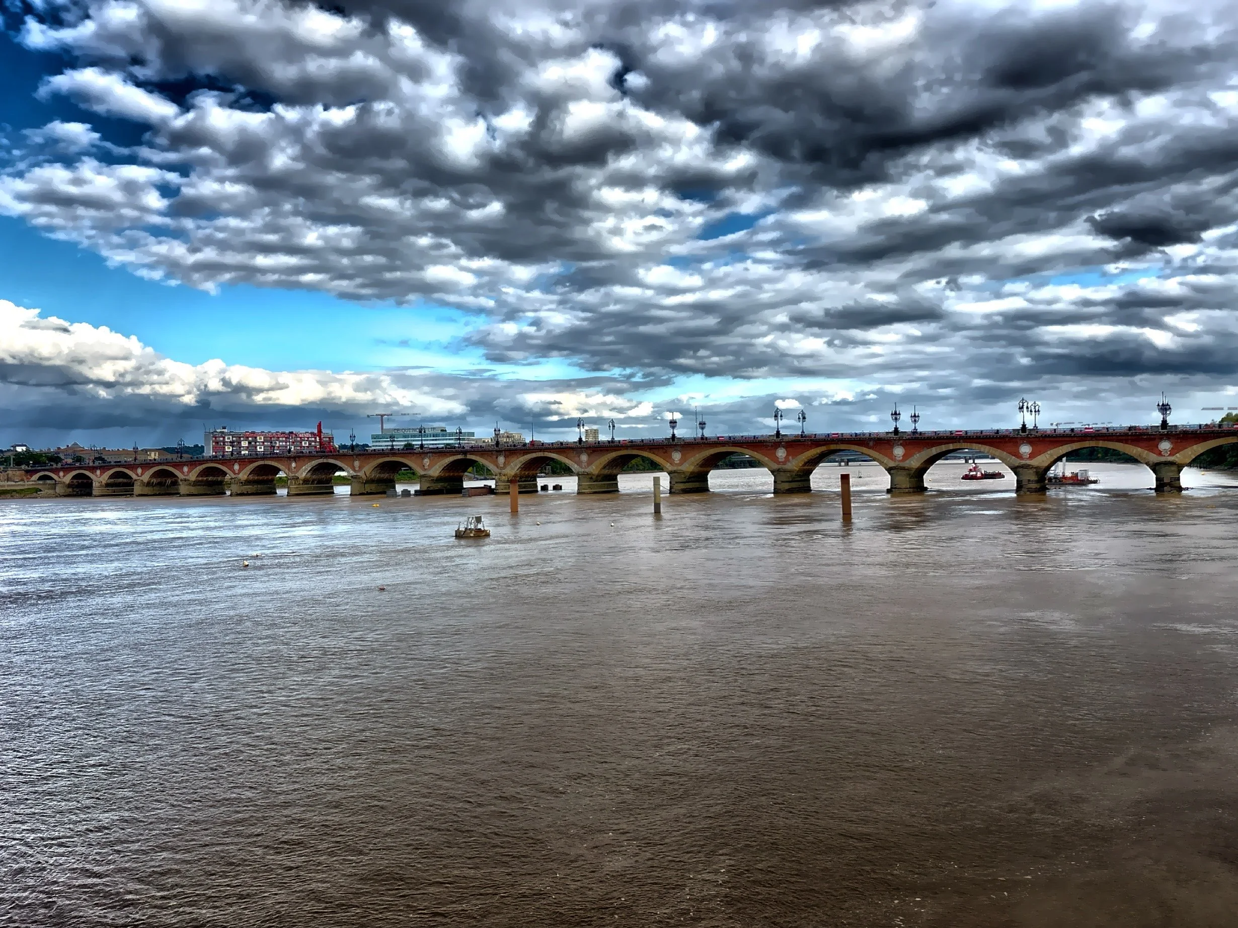  Pont de Pierre  was the first bridge to cross the Garonne River and inaugurated in 1822. 
