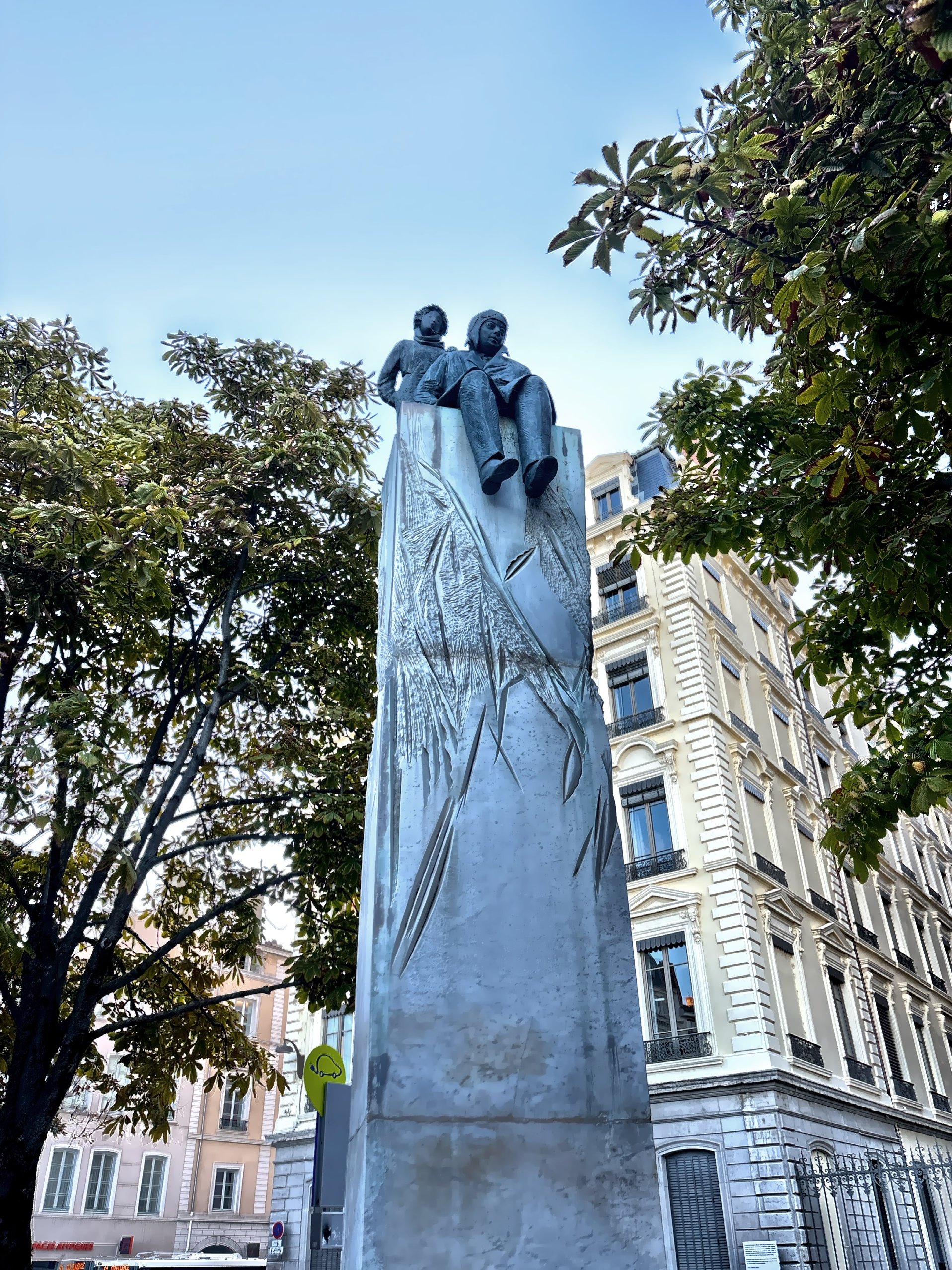 The statue of French aristocrat, pioneering aviator, poet and author Antoine de Saint-Exupery and his famous character, the Little Prince. 