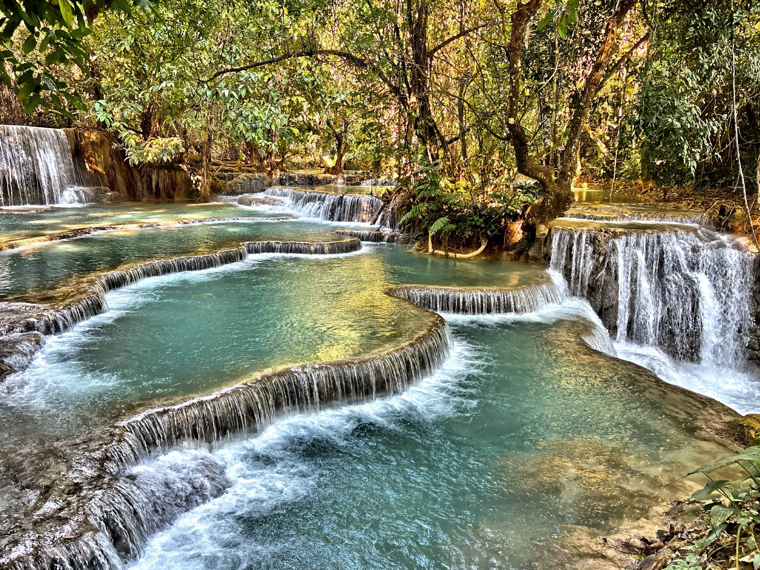  The water gets its vivid blue-green color from minerals like limestone. The pools are calm, clear, and perfect for swimming in designated areas. 
