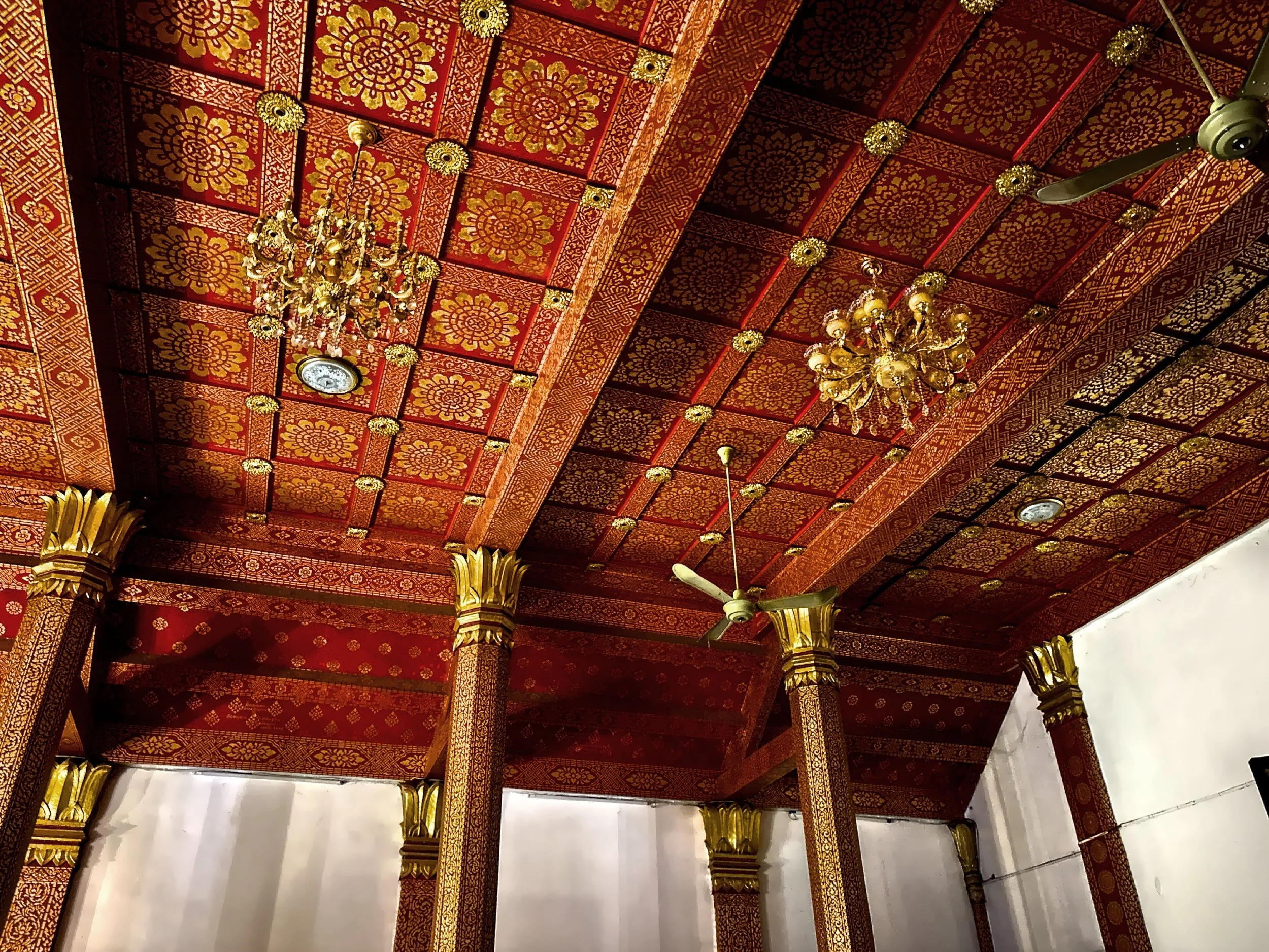  A beautifully decorated main hall with gold accents. 
