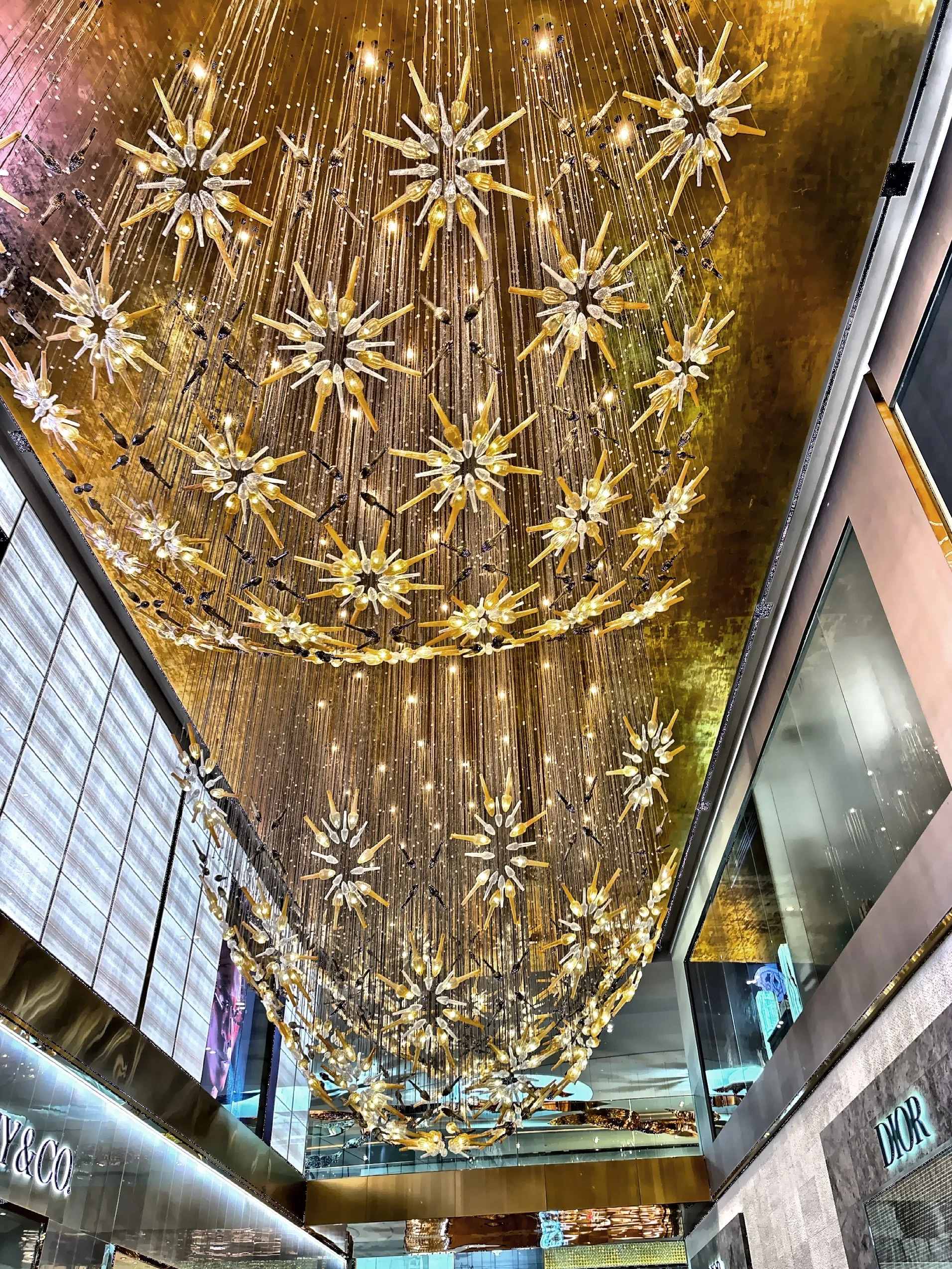  The upper floors feel like a high-end global mall, very polished and international. 