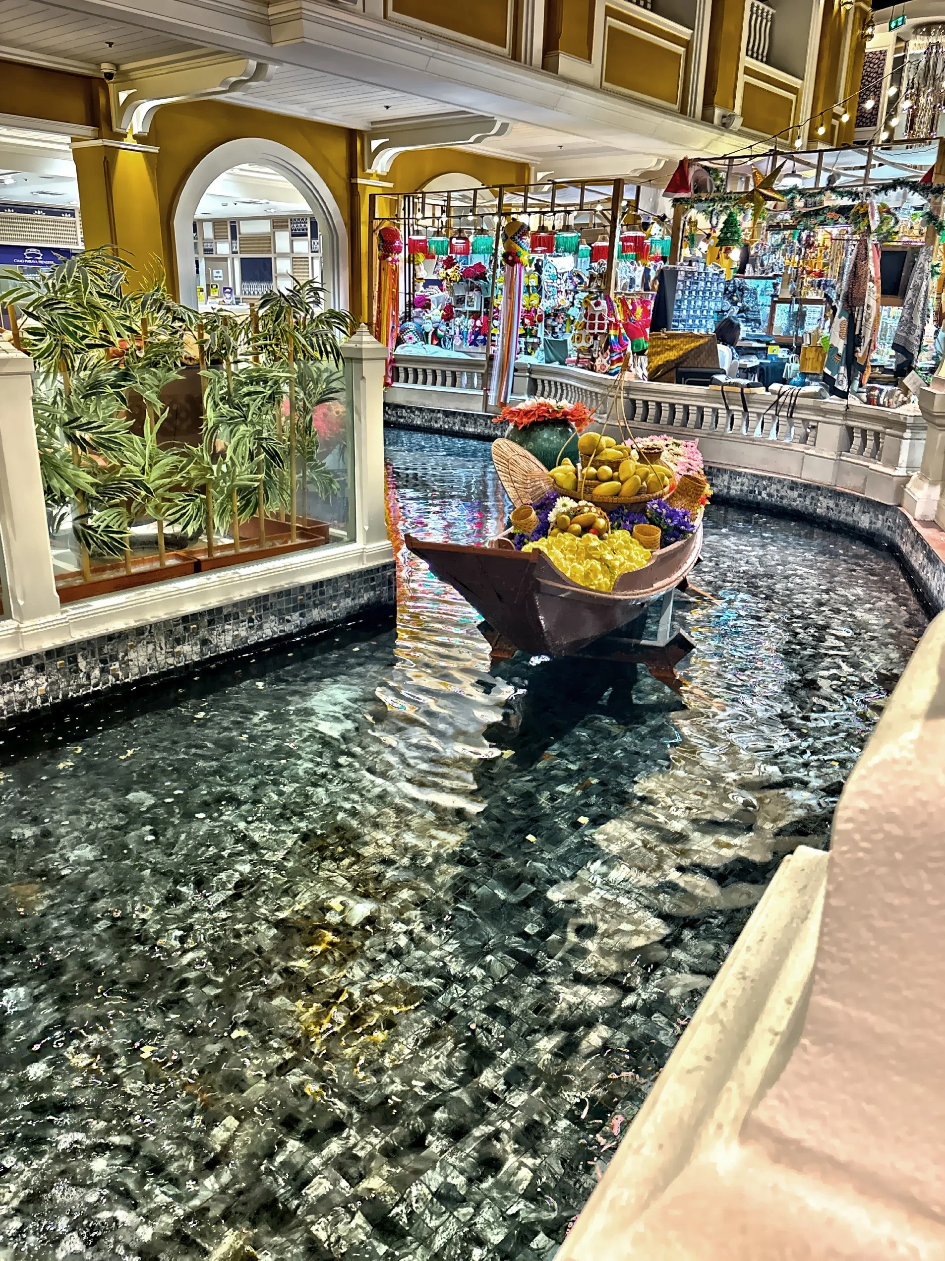  The first floor of the mall, SookSiam, is set up as a traditional marketplace, filled with street food stalls, small wooden houses, and even boat-style vendors 