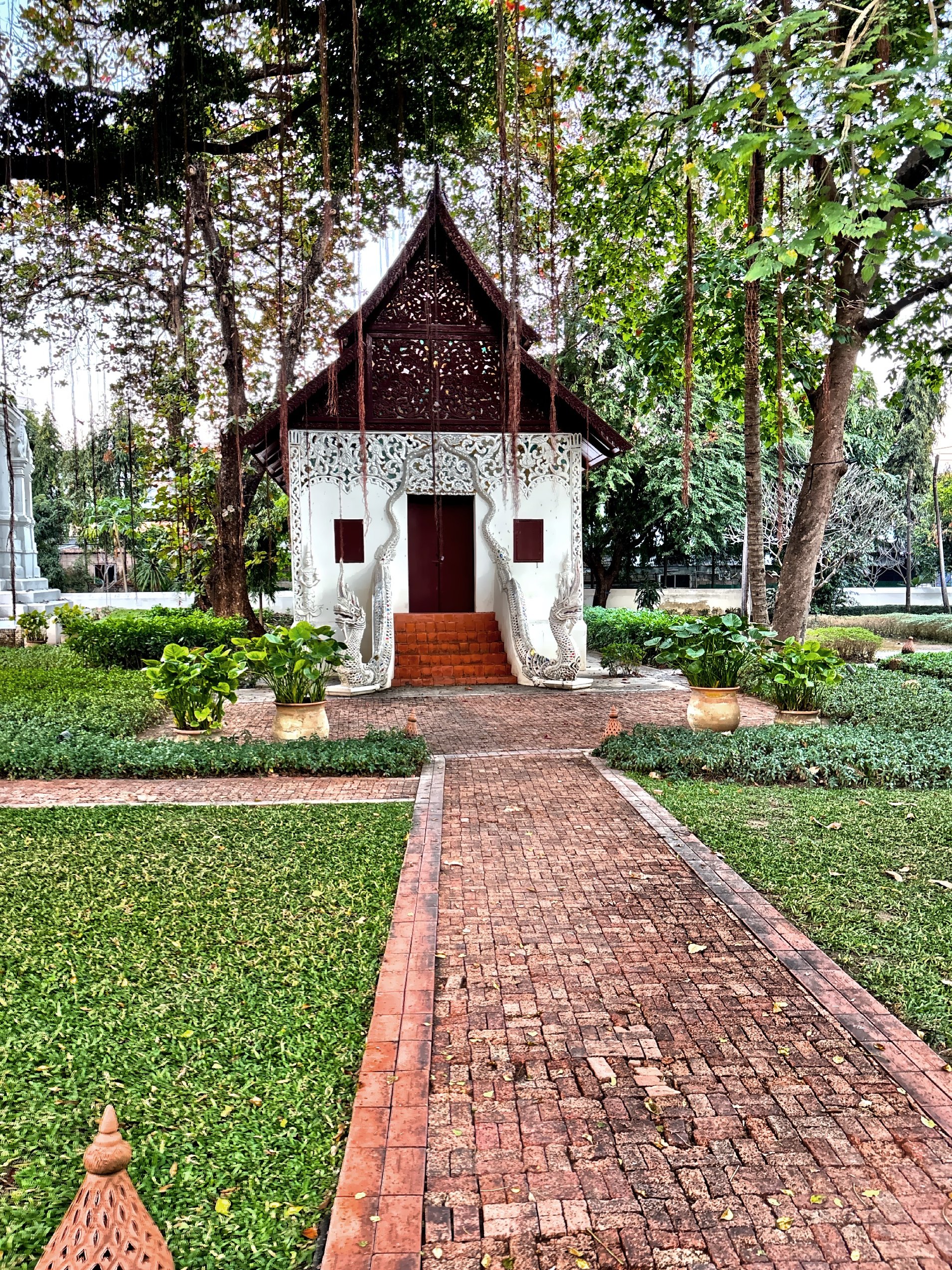  Wat Chang Khong guarded by Naga serpent statues. 