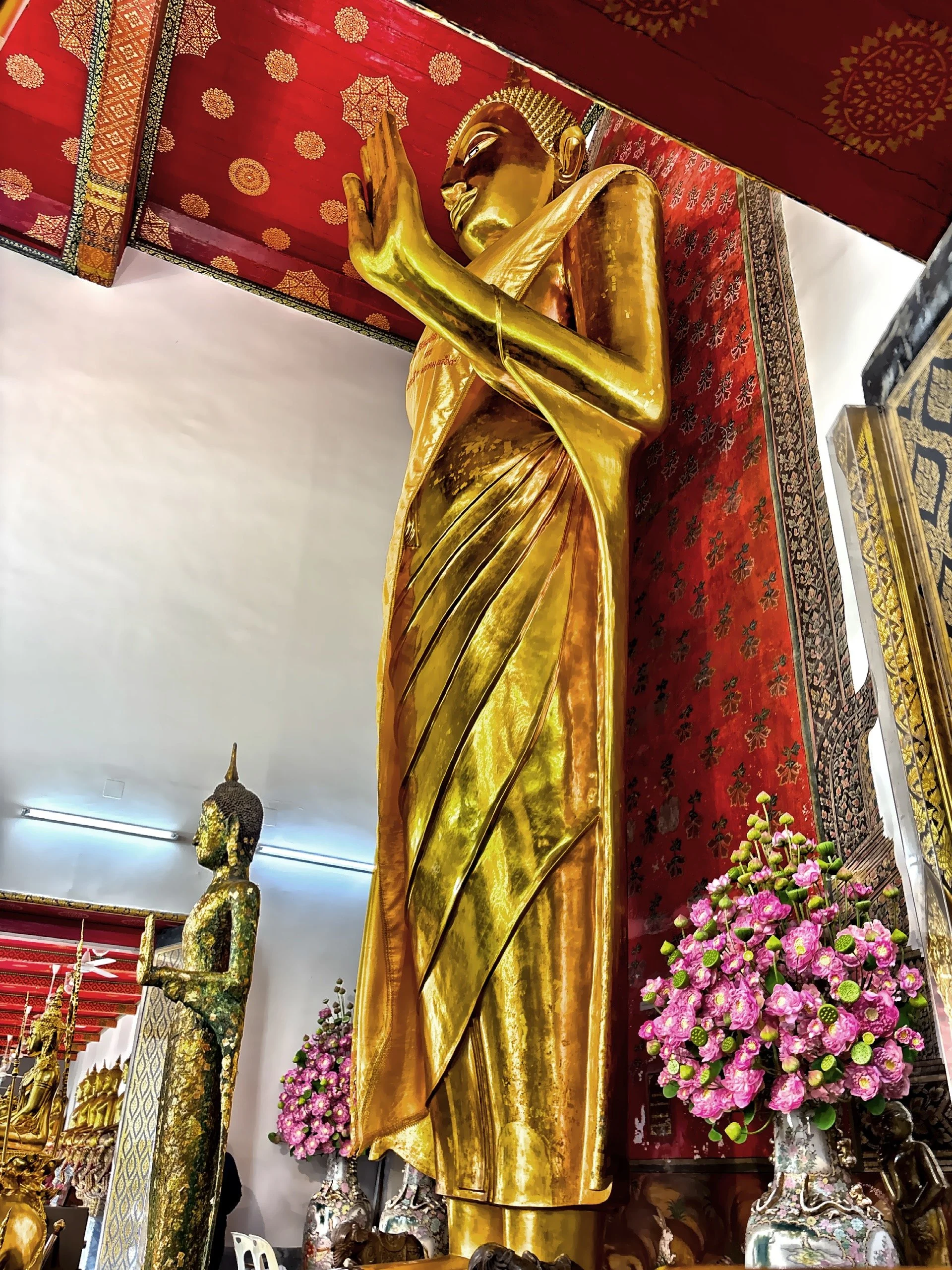  A golden standing Buddha 
