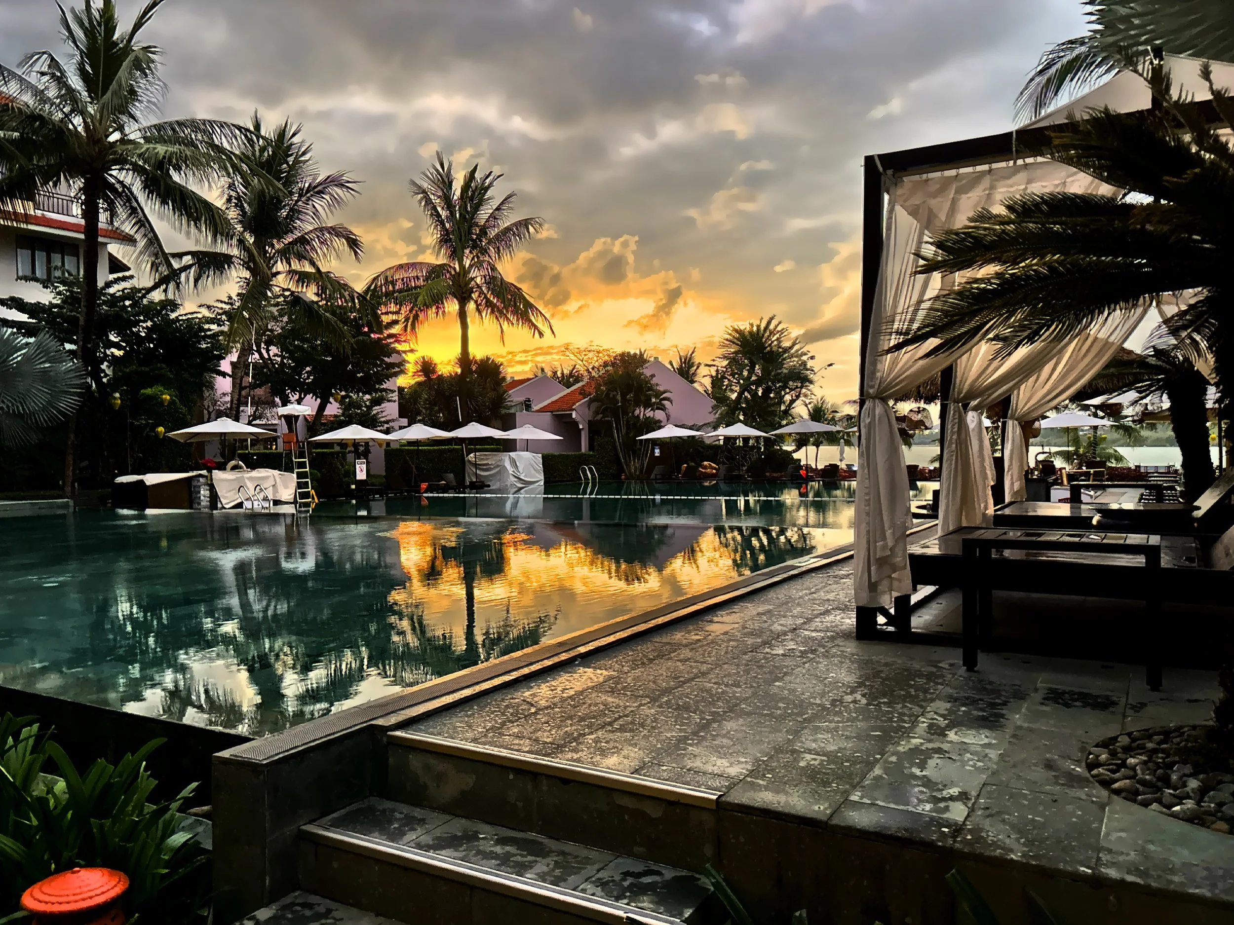  Poolside at sunset 