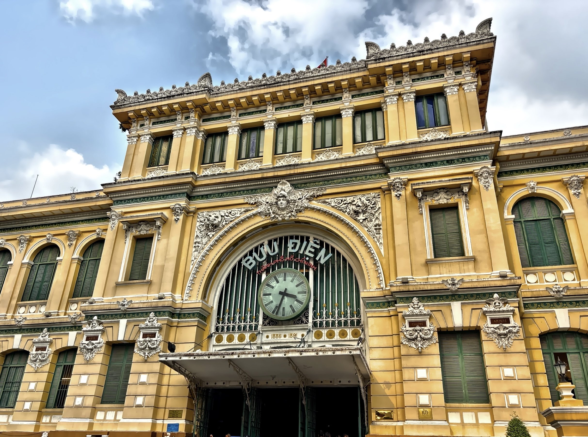  The city blends French colonial architecture with modern development: Saigon Central Post Office. 