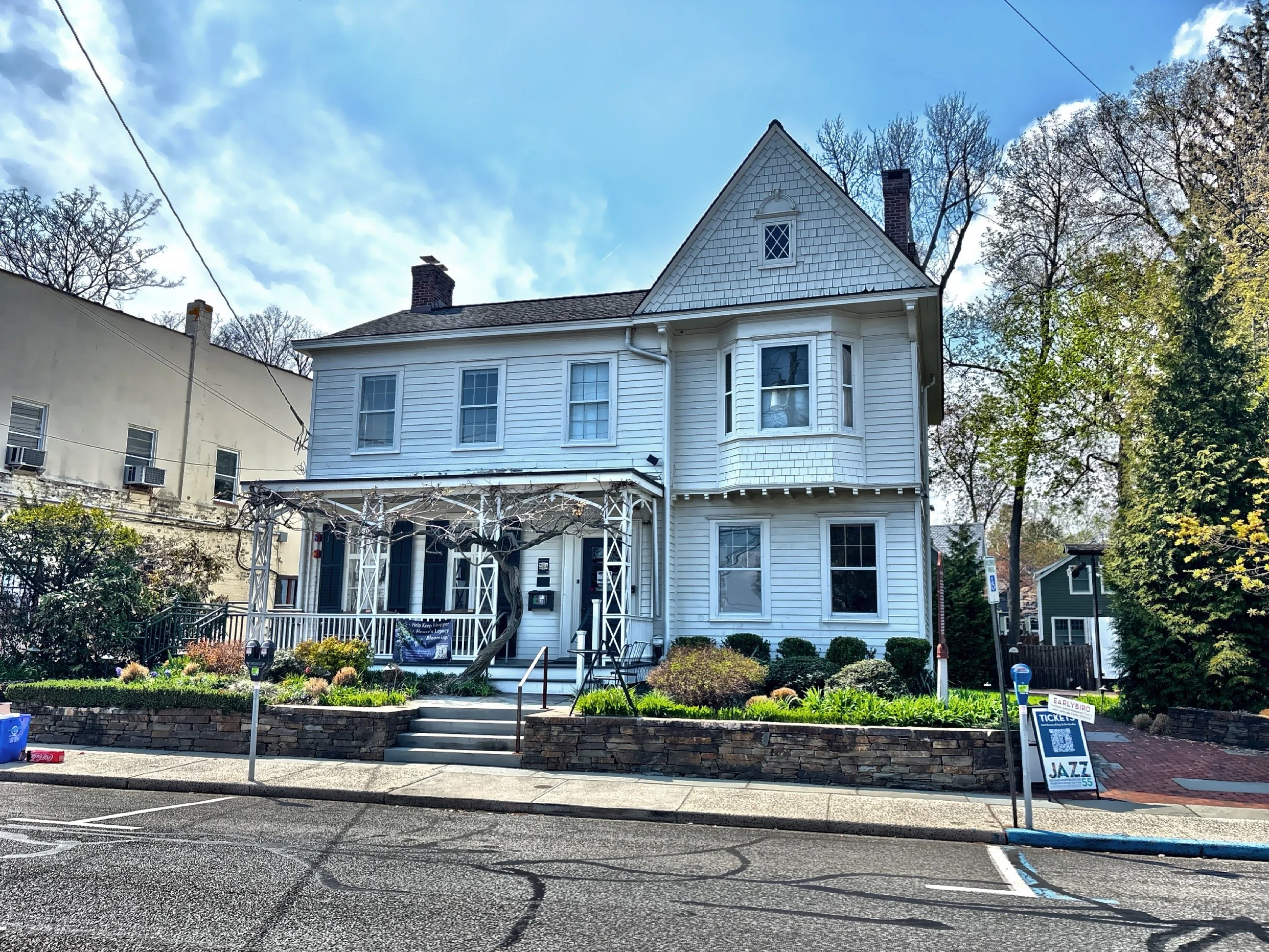 The front facade of the historic home on Broadway. 