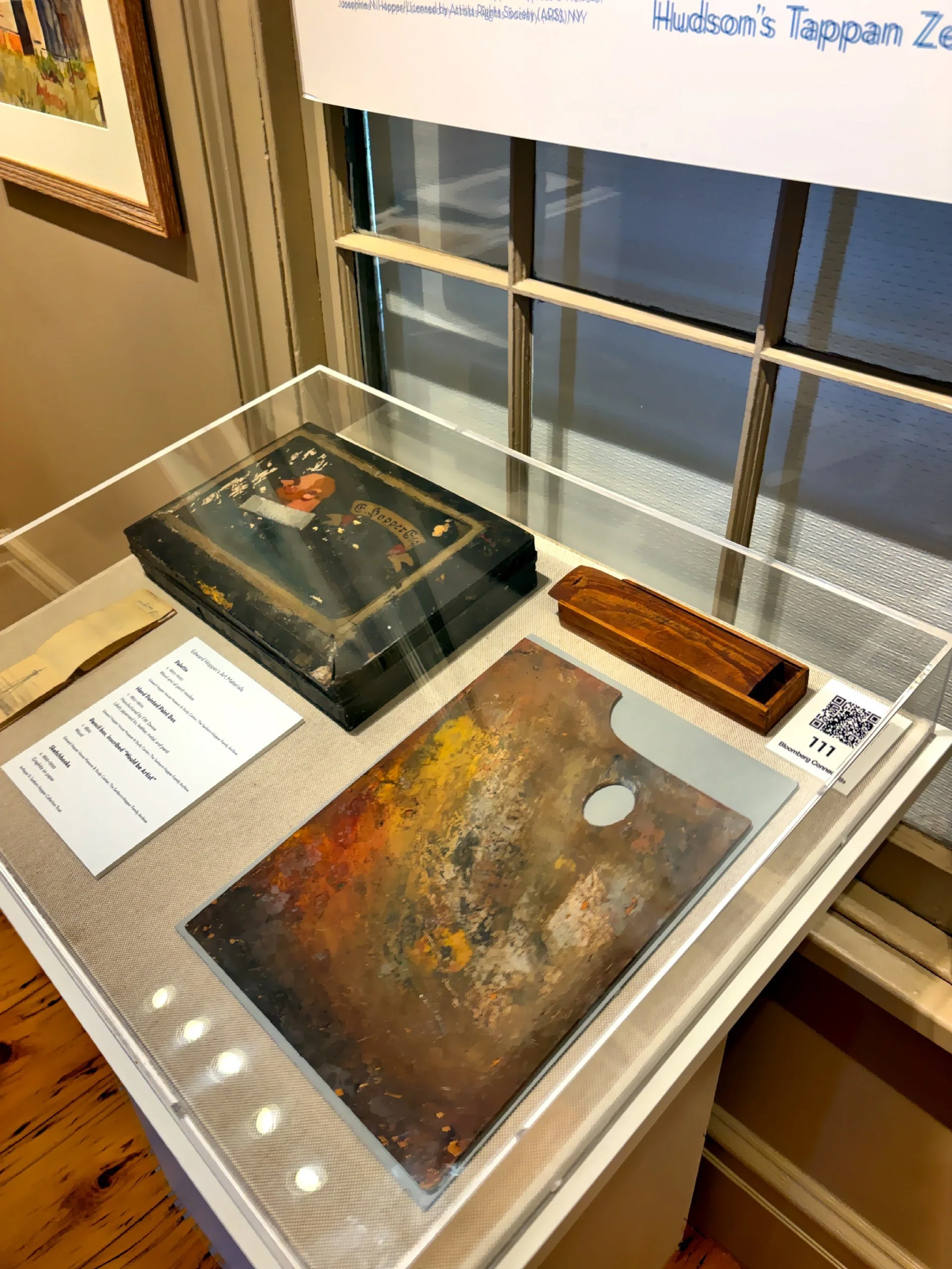  An original sketchbook, palate, and pencil box belonging to Hopper. 