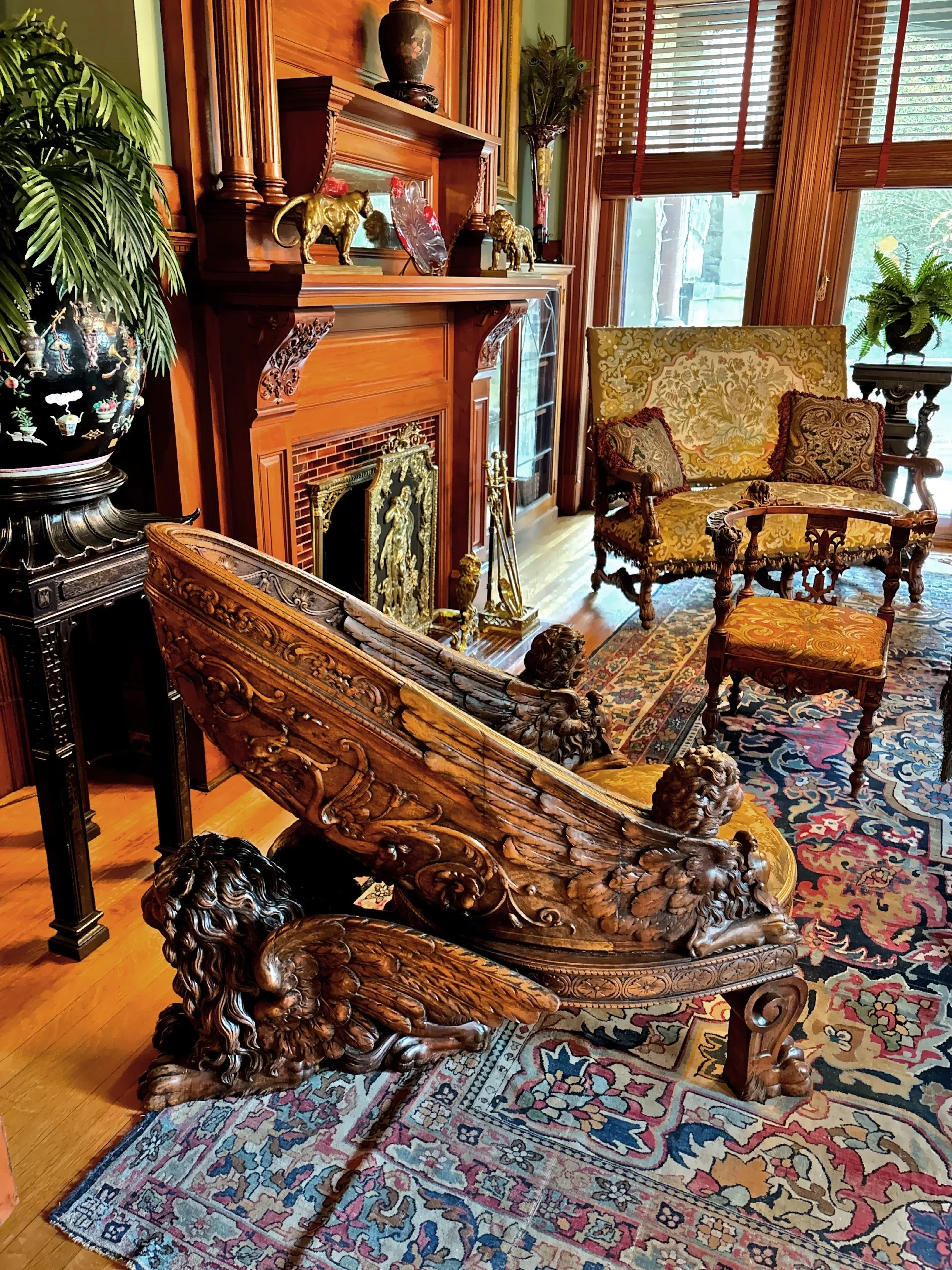  A Renaissance style carved walnut chair 