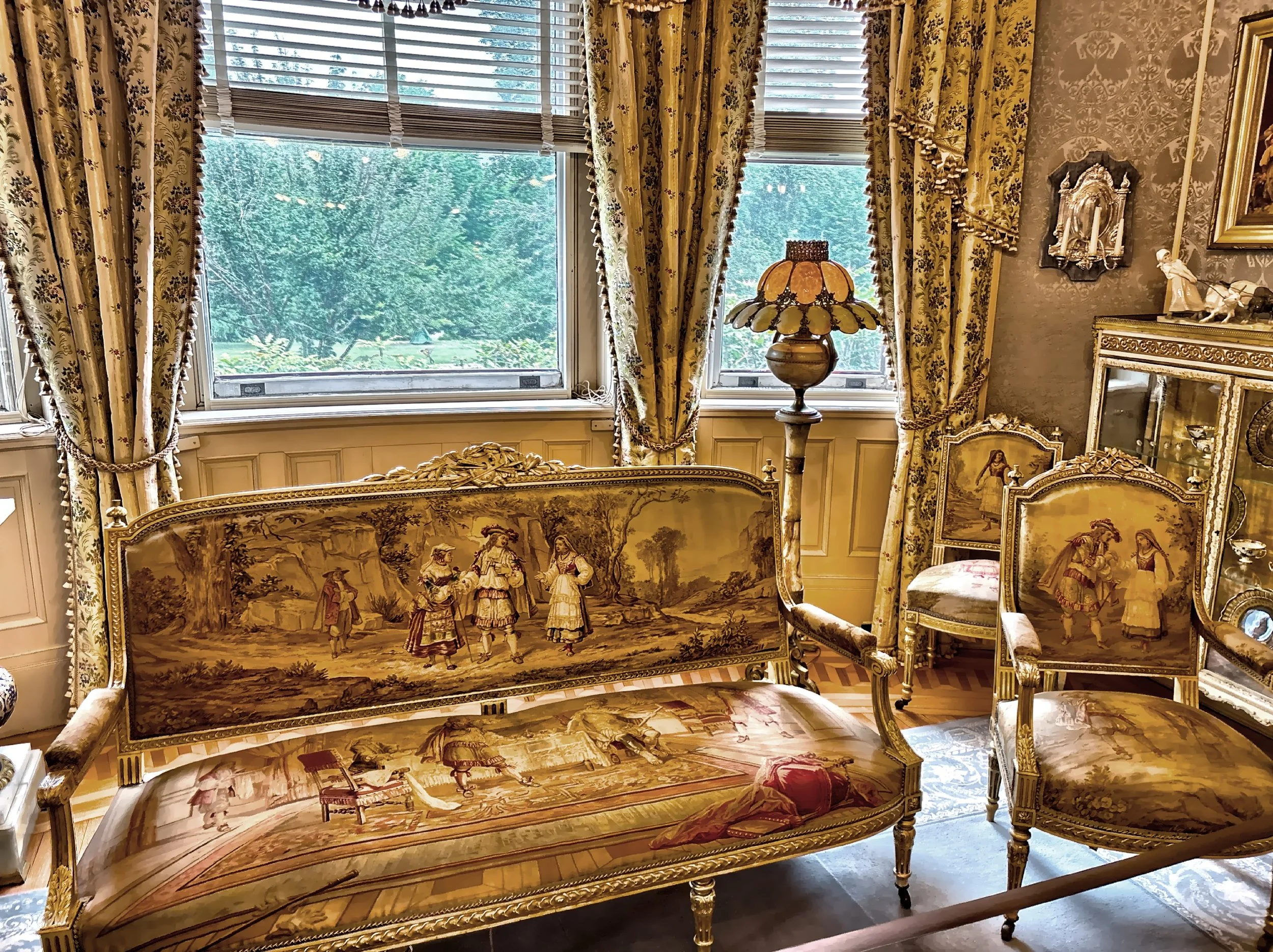  Antique French Louis XV style sofa and chair 