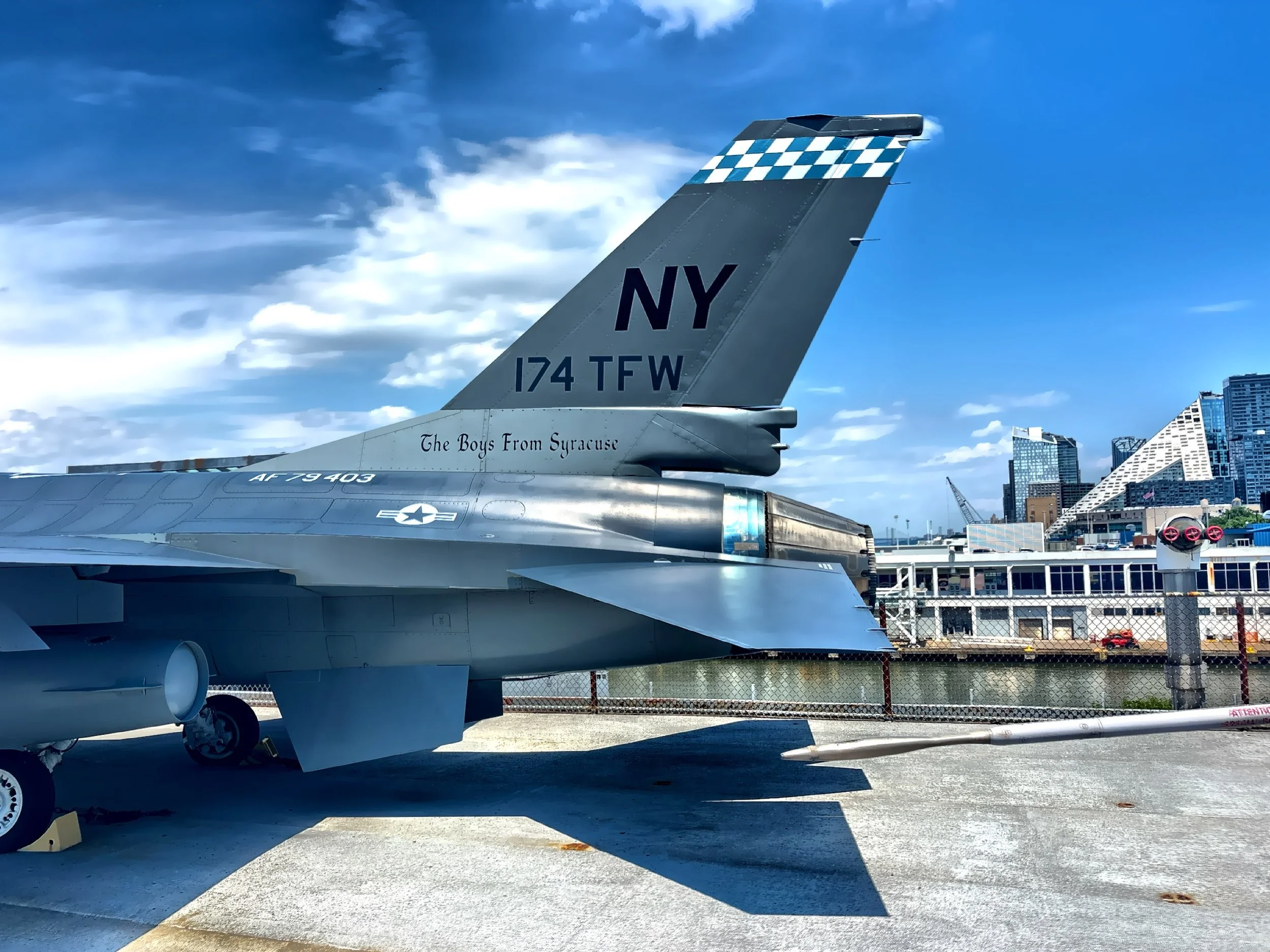  General Dynamics F-16A Fighting Falcon featuring the markings of the 174th Tactical Fighting Wing known as ‘The Boys From Syracuse’ 