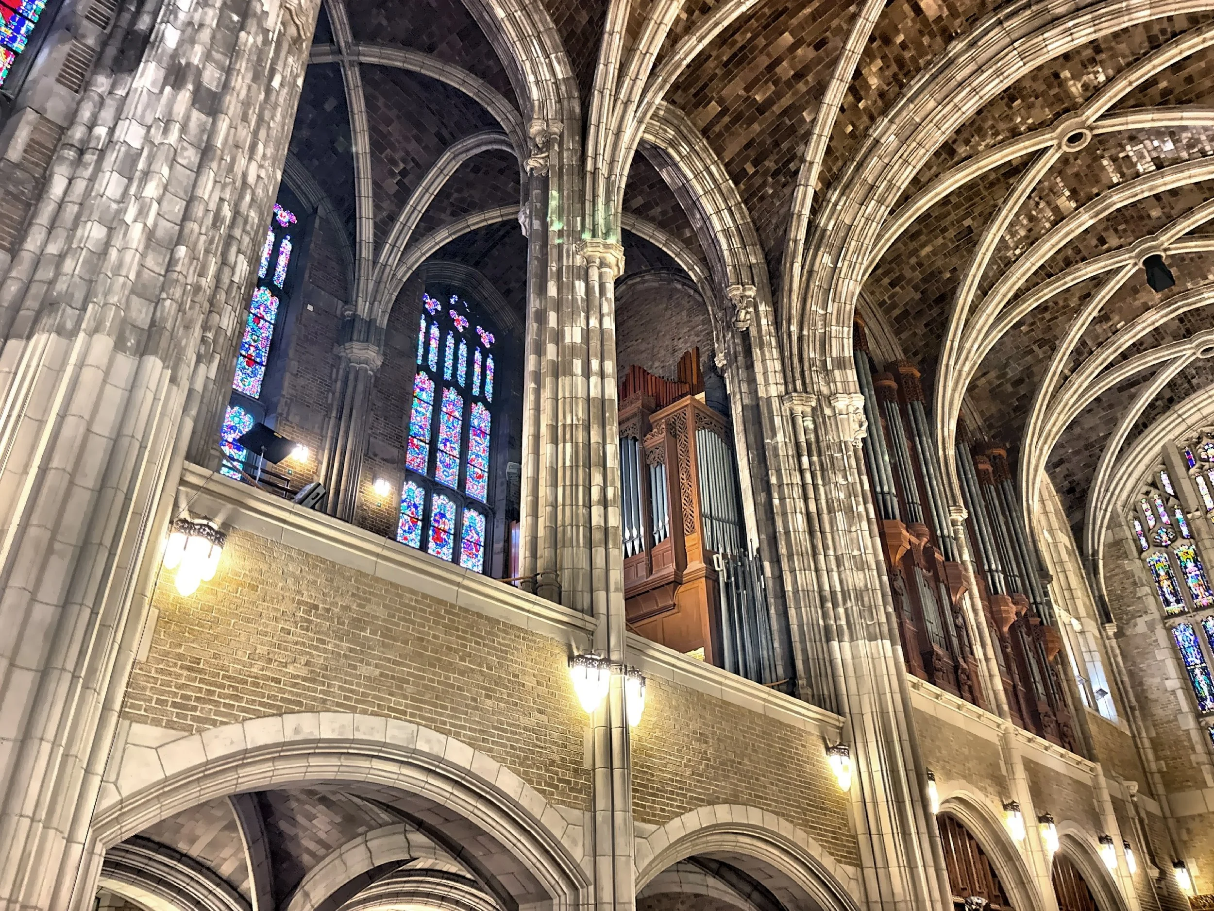  Some of the 23,511 individual organ pipes are exposed. 