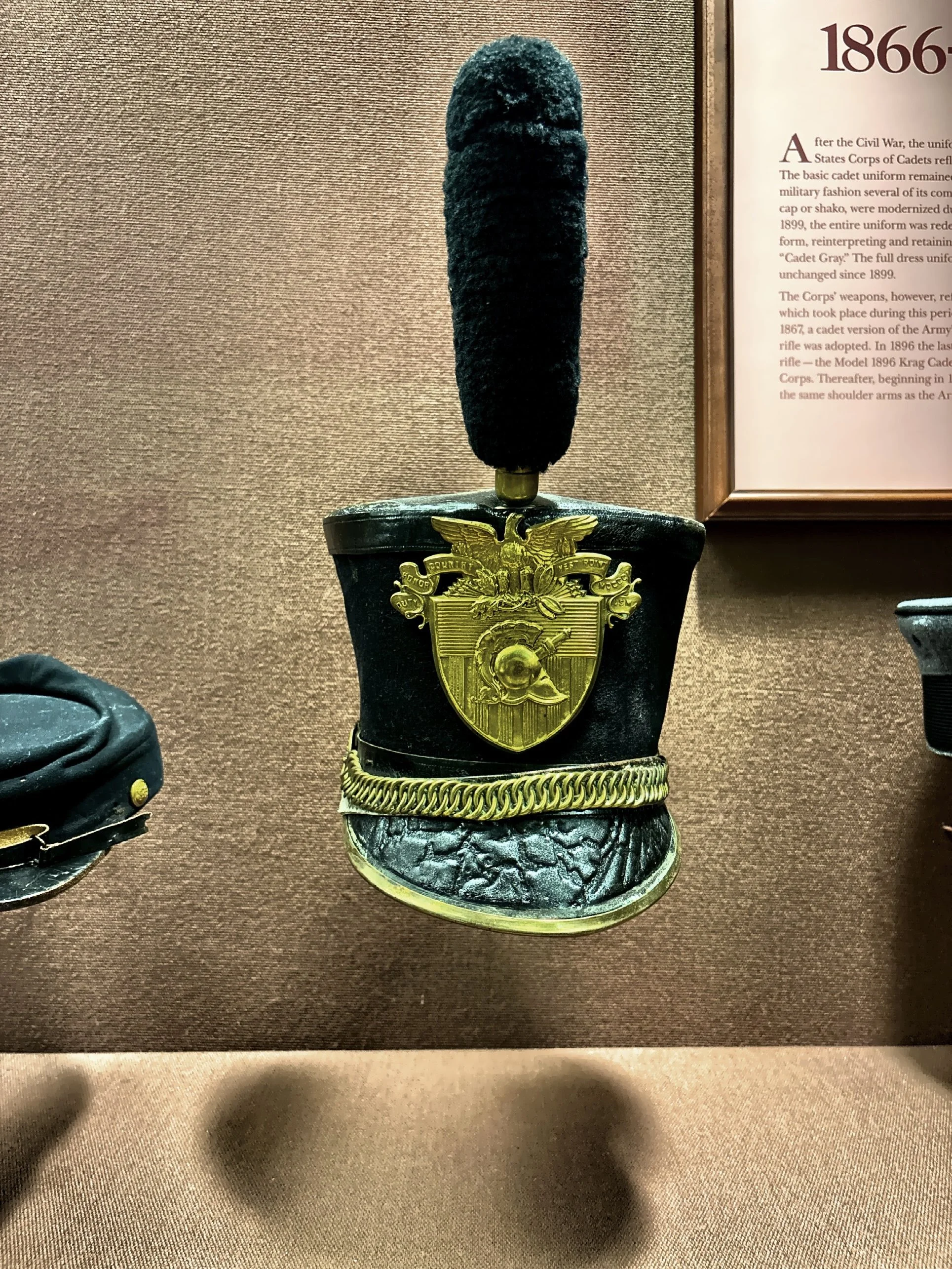  A cadet full-dress shako or ‘tarbucket’ parade hat 