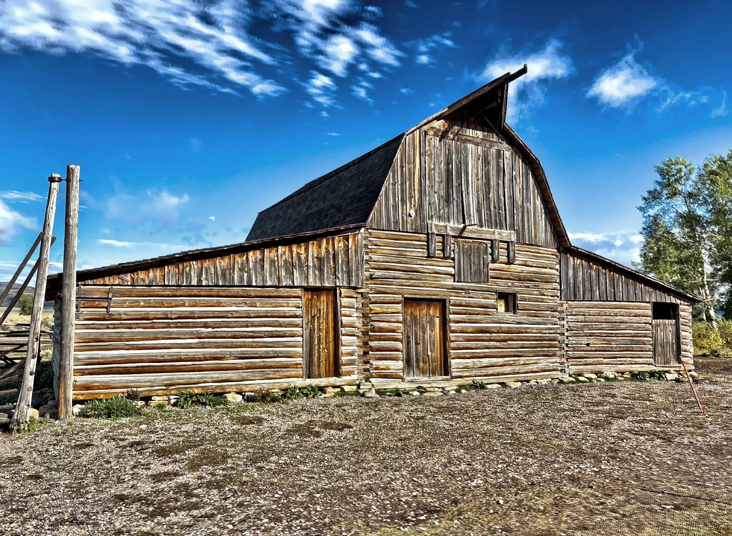  The historic John Moulton Barn located on Mormon Row was built in the early 20th century. 