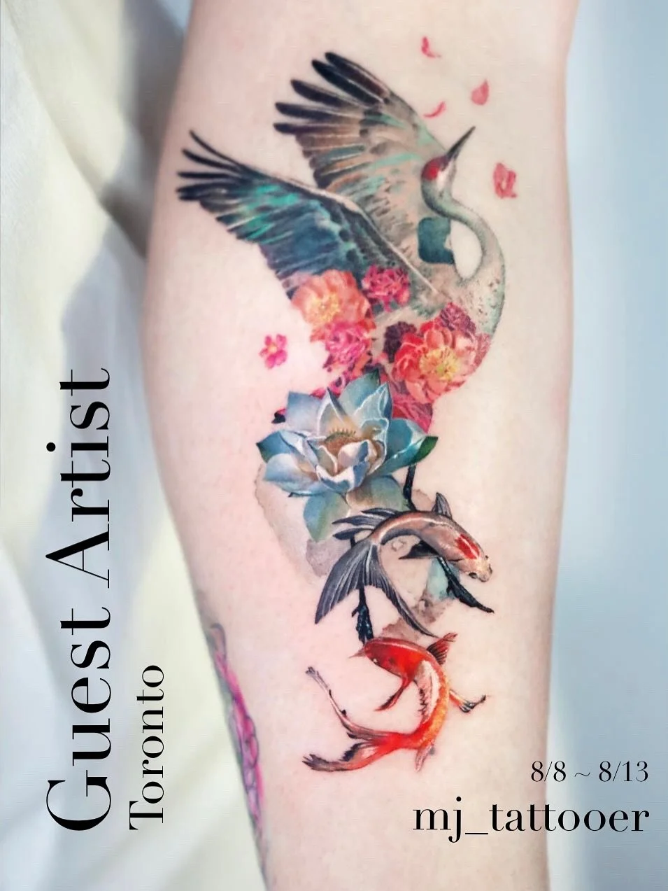 Guest Artist coming to Little Pond! 

@mj_tattooer 

8/8 ~ 8/13

Fill out form in their bio to submit booking form! 

#littlepondstudio #guestartist #torontoguestartist #tattooartist #torontotattoo #colourtattoos #tattoo #art #flowertattoos #pettatto