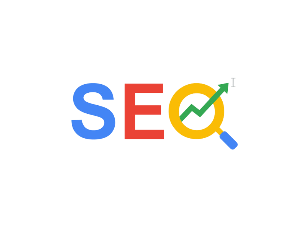 SEO concept graphic with colorful 3D letters S, E, and O, and a magnifying glass highlighting an upward trending arrow, symbolizing search engine optimization and growth.