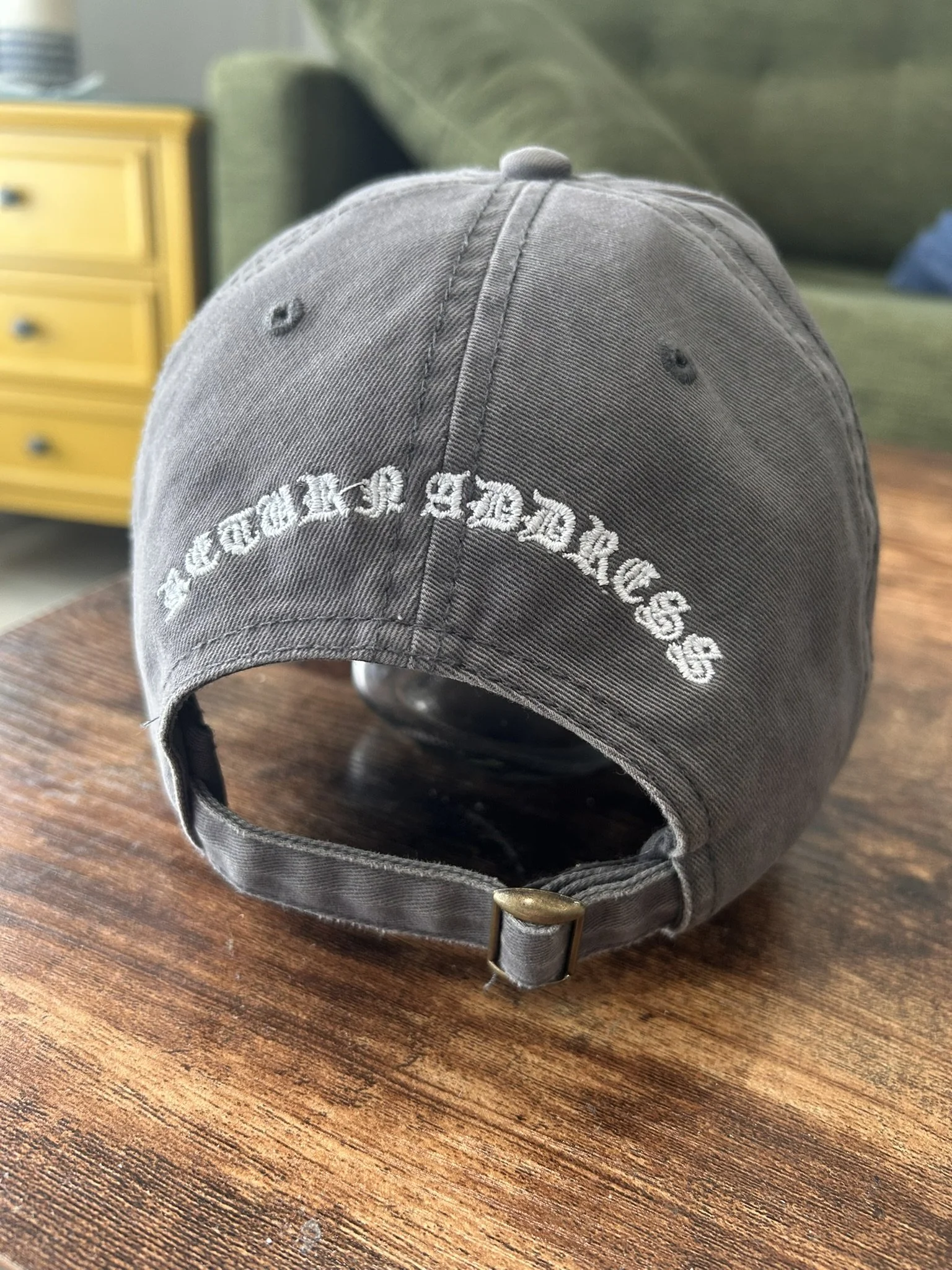 big red prints, embroidery, custom dad hat, custom embroidery, custom merch, custom band merch