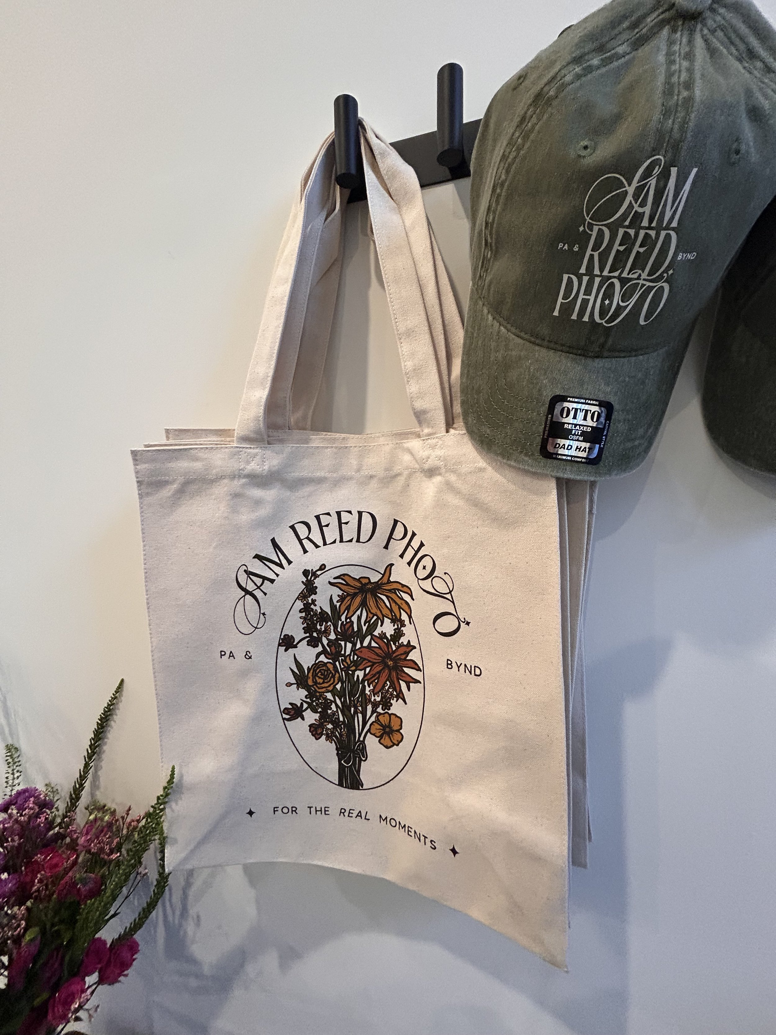 big red prints, custom merch, custom tote, custom hat, custom colors, philly merch