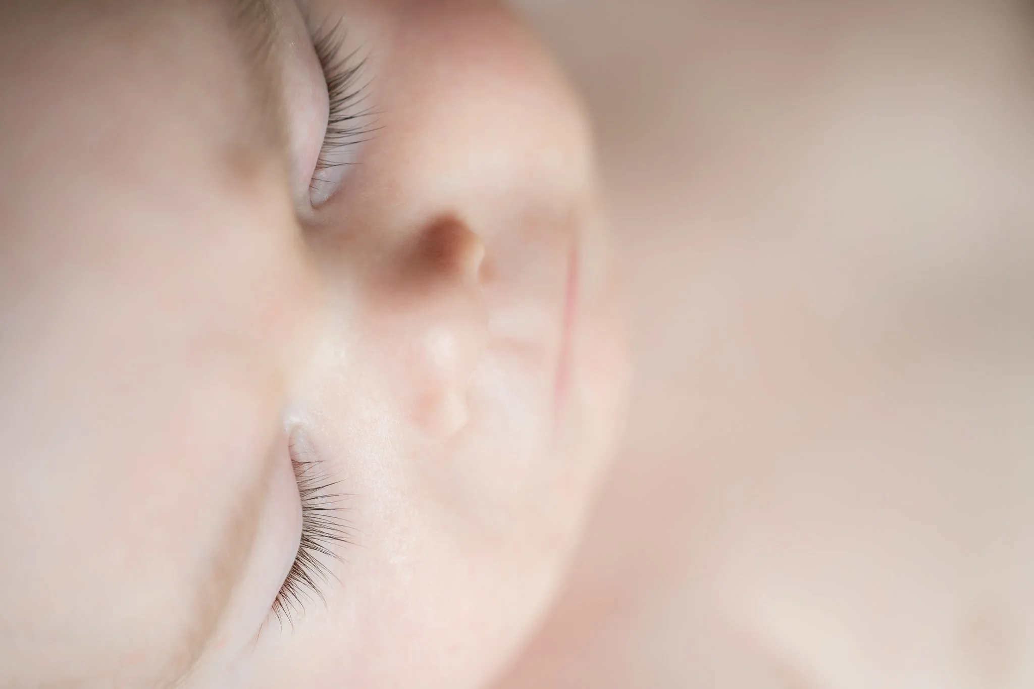 an up-close view of a newborn's eyelashes during his Maryland Newborn photography session.