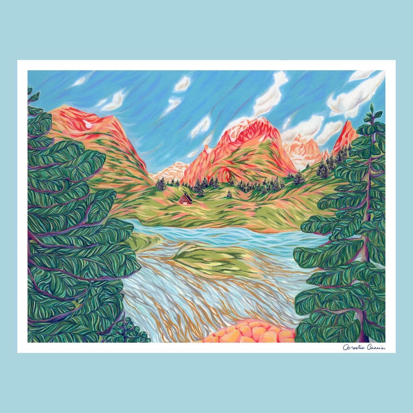 Lac de Combal 🎉🏔️ ! 

40x50cm sur papier 340gr @sennelier1887 
Pastels NeocolorII @carandache 

Entry for the @theydrawandgarden &amp; @uppercasemag challenge 👌

#uppercaseandtheydraw #landscapeart #hiking #greatoutdoors #womaninart #carandache #n