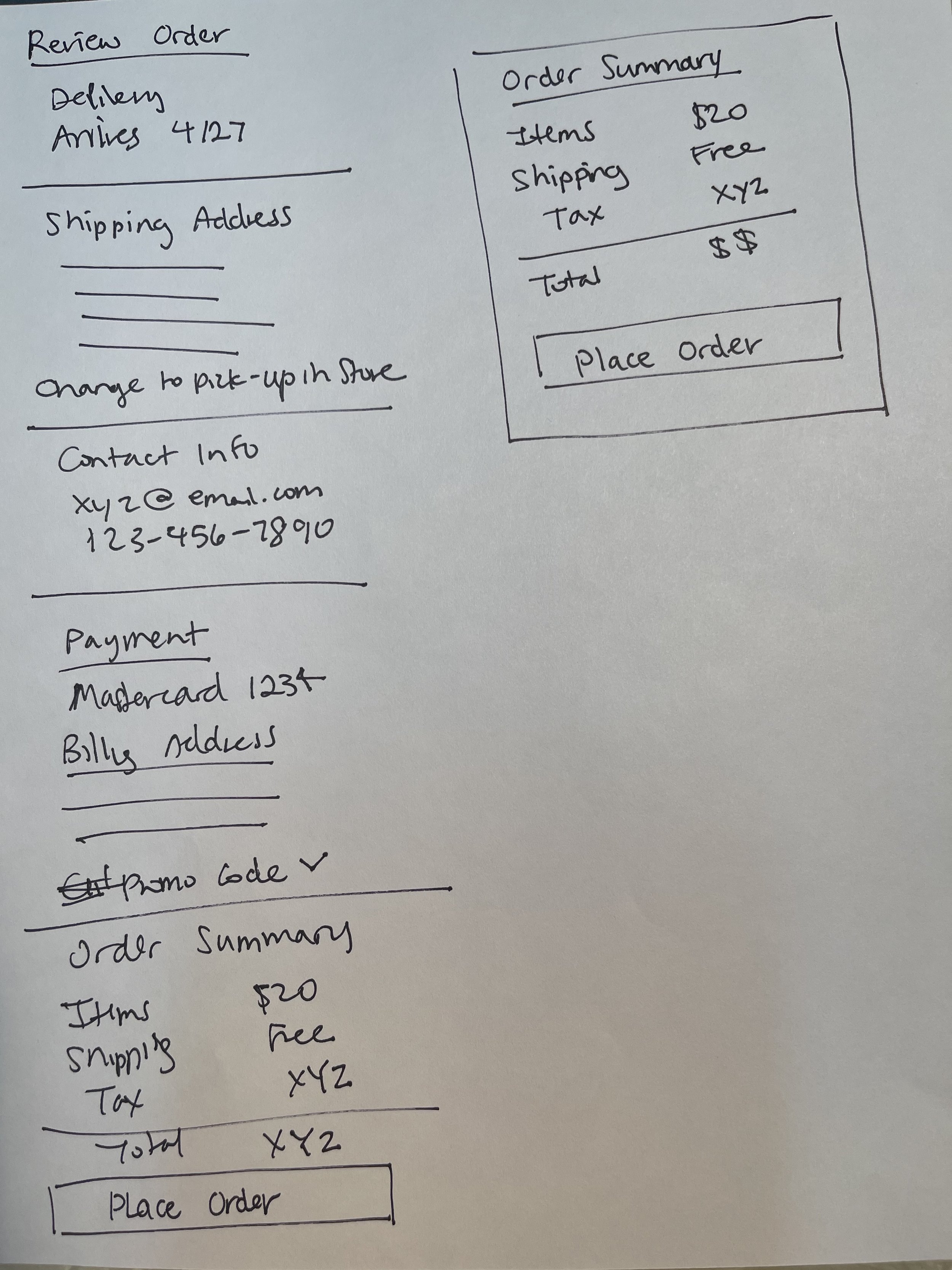 Checkout- Review Order