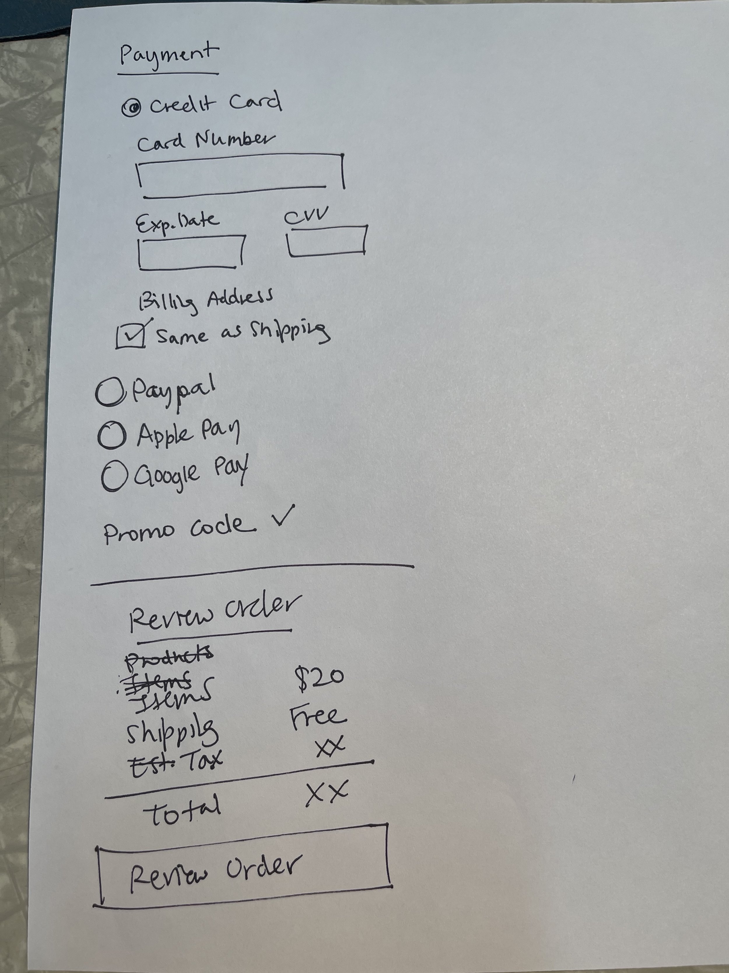 Checkout- Payment and Review Order