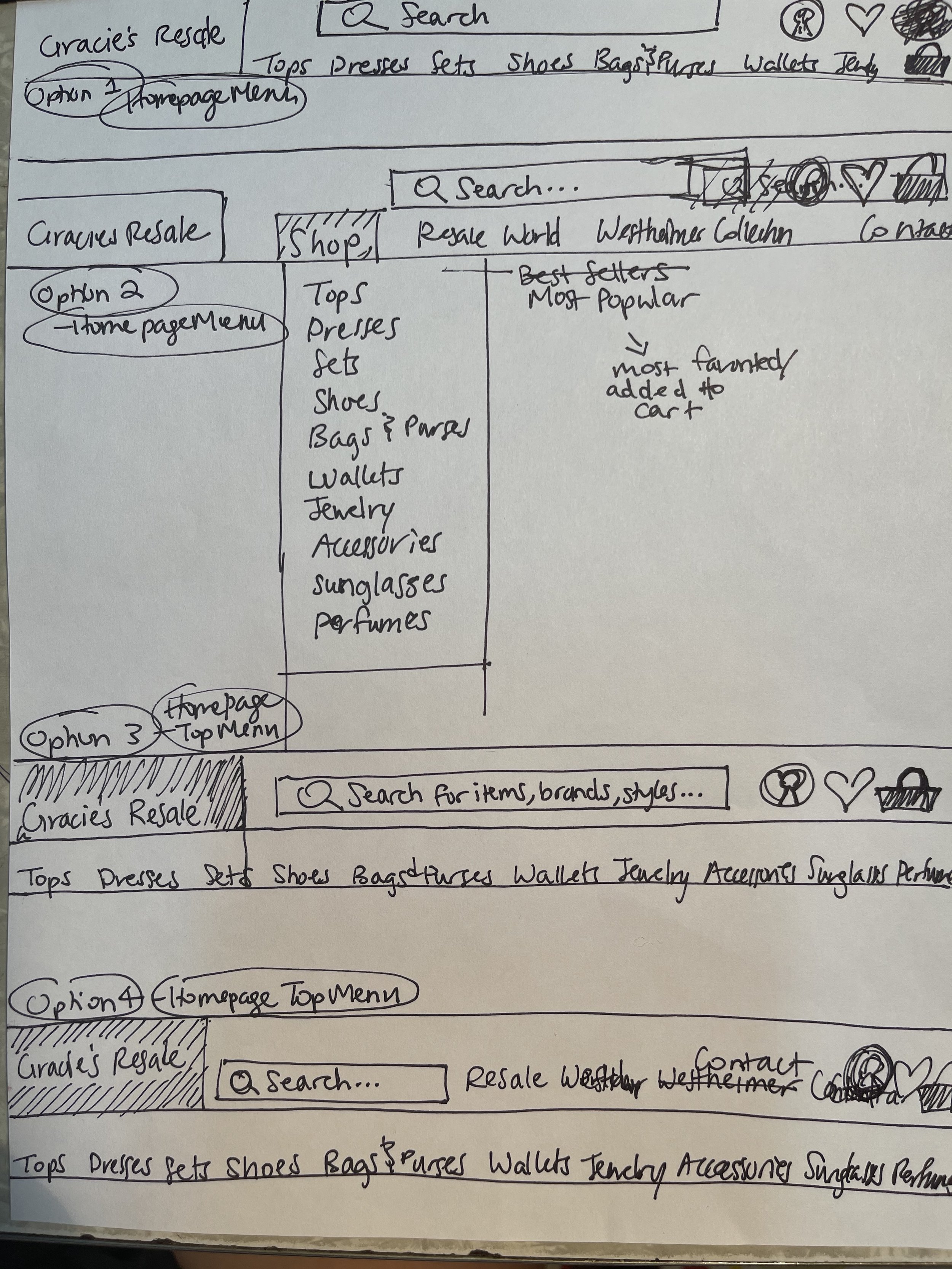 Top Header Options
