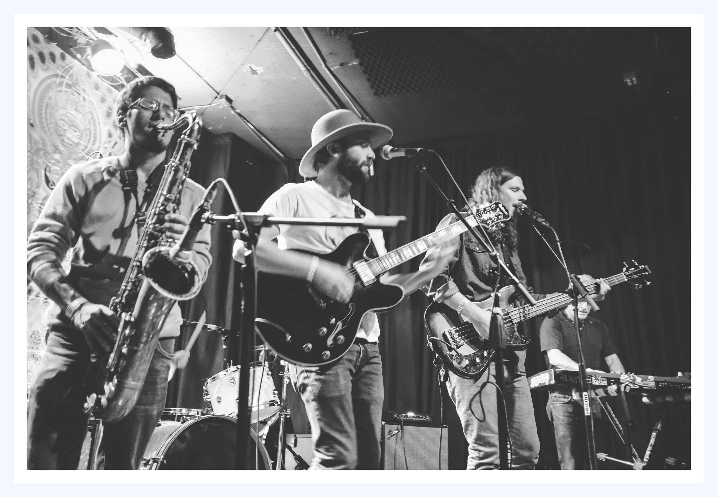 A release show in Dallas, TX for Bullfighter Blues with Jesus Bermeo on Baritone Saxophone and Rusty Lewis on Keys, both musicians played on the Bullfighter Blues LP as well. 