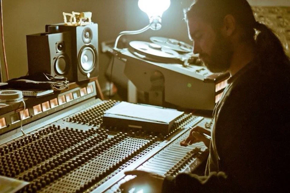 Nathan Adamson at Ferralog Studios in Dallas, TX. During mixing sessions for the Kerowax LP. 