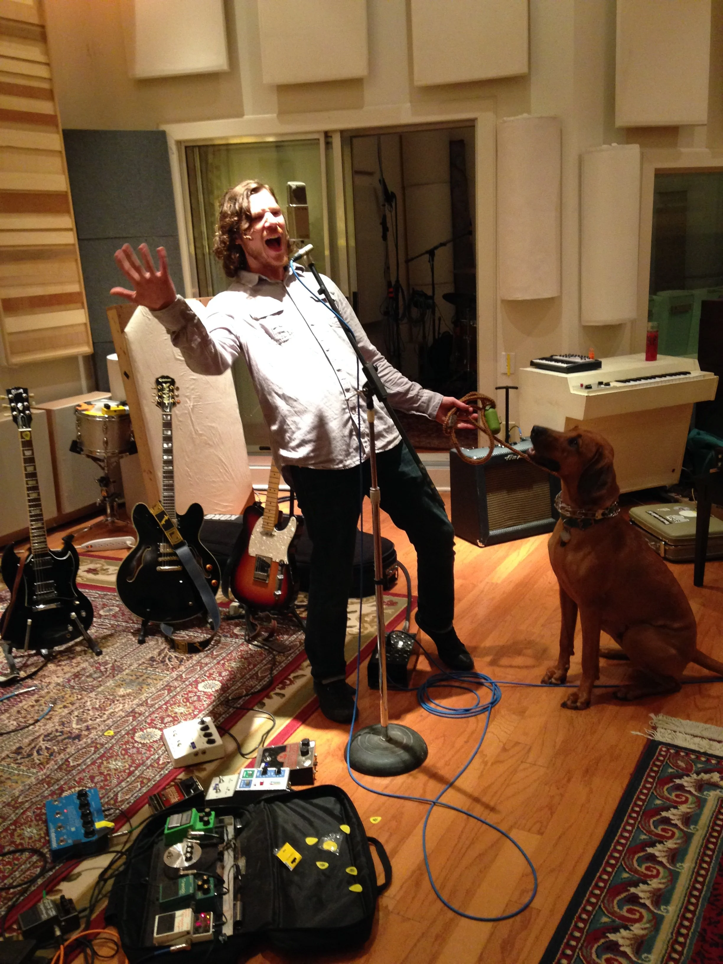 Johnny Beauford at Echo Lab tracking session for Bullfighter Blues by Bravo Max in April 2015. 