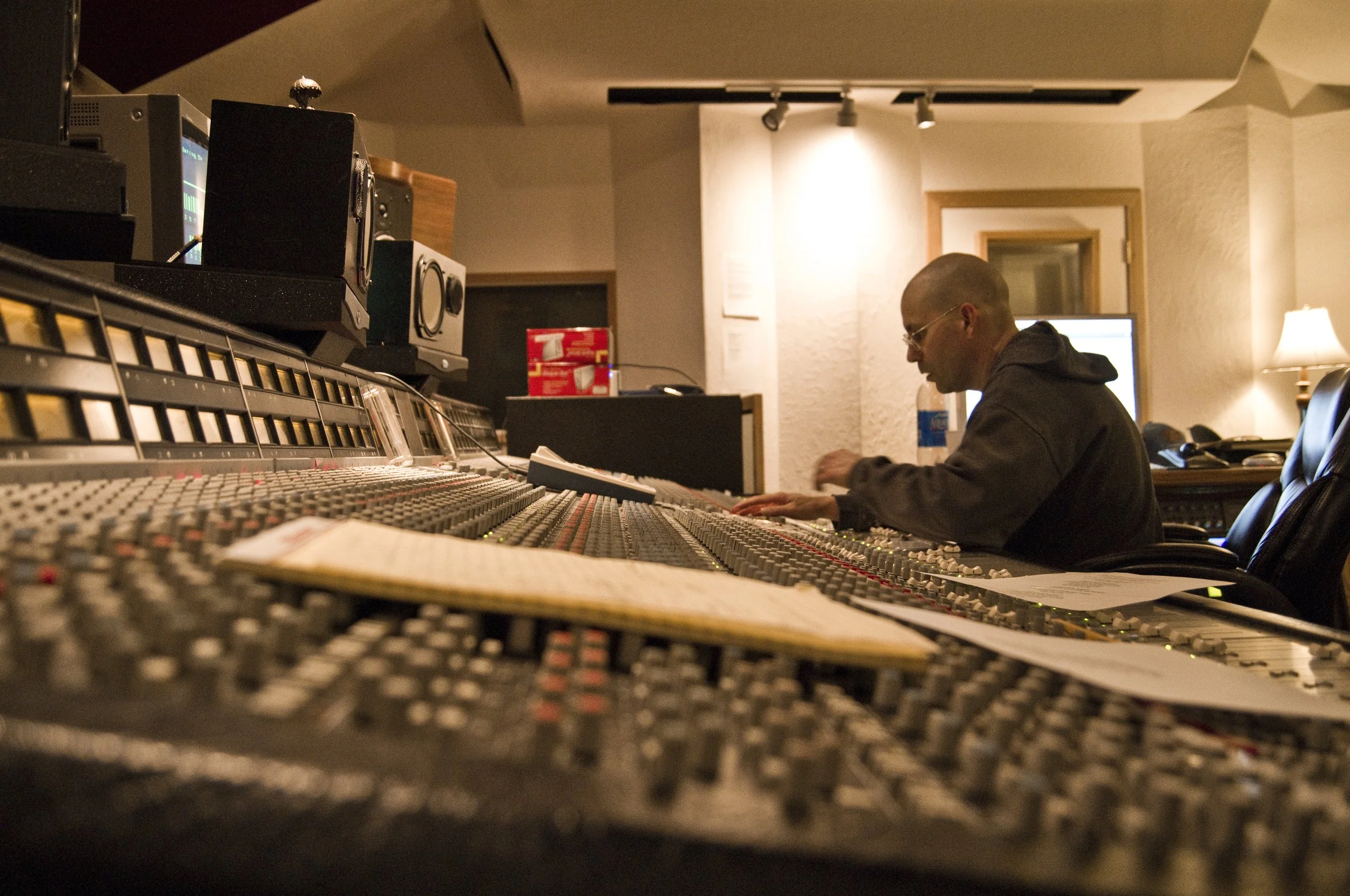 Oz Fritz mixing Dog's Light after spending 5 days tracking at Prairie Sun in Cotati, CA. January 2011. 