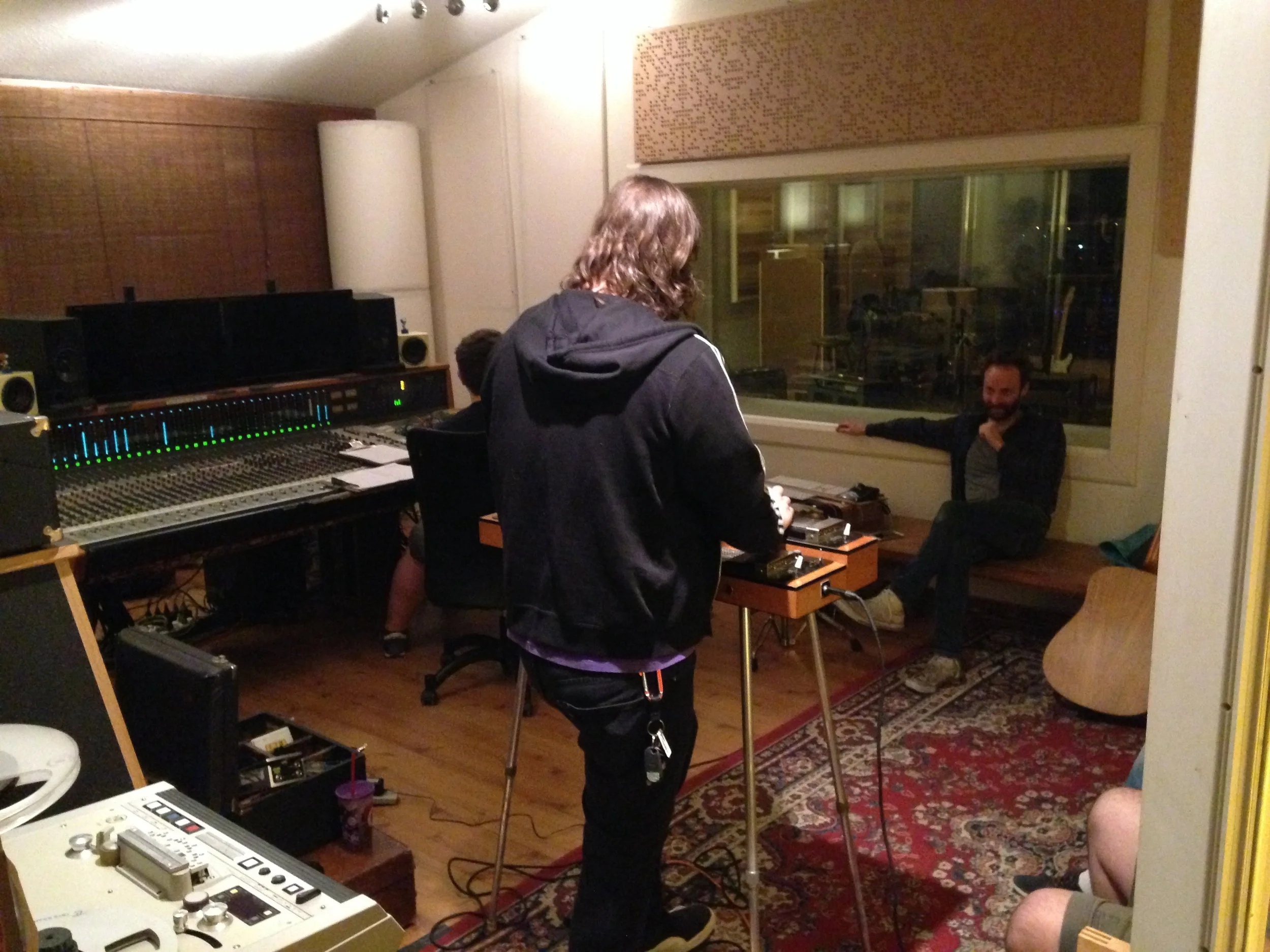 Alex Johnson playing pedal steel during an overdub session for "Salt Stones" and "Seizure Girl" from Bullfighter Blues LP.