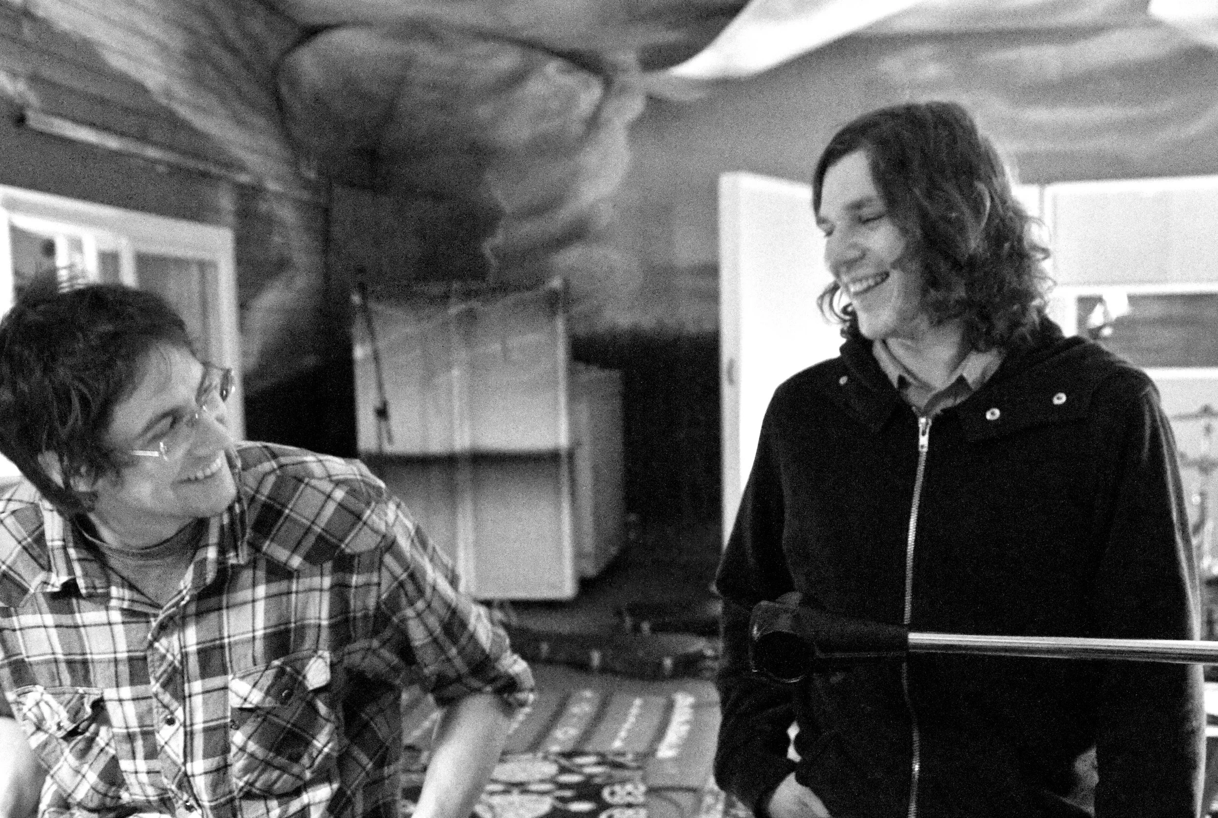 Steve Vanderheide (L) and Johnny Beauford at Prairie Sun for Dog's Light LP tracking in January 2011.