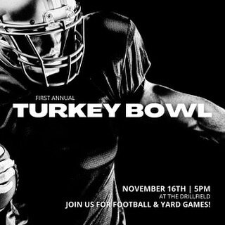 It&rsquo;s time to get your game face on for our first ever Turkey Bowl! 🏈🦃

We&rsquo;ll be playing football and other fun yard games on the Drillfield on November 16th at 5 PM! There will be plenty of snacks, and even if football isn&rsquo;t your 