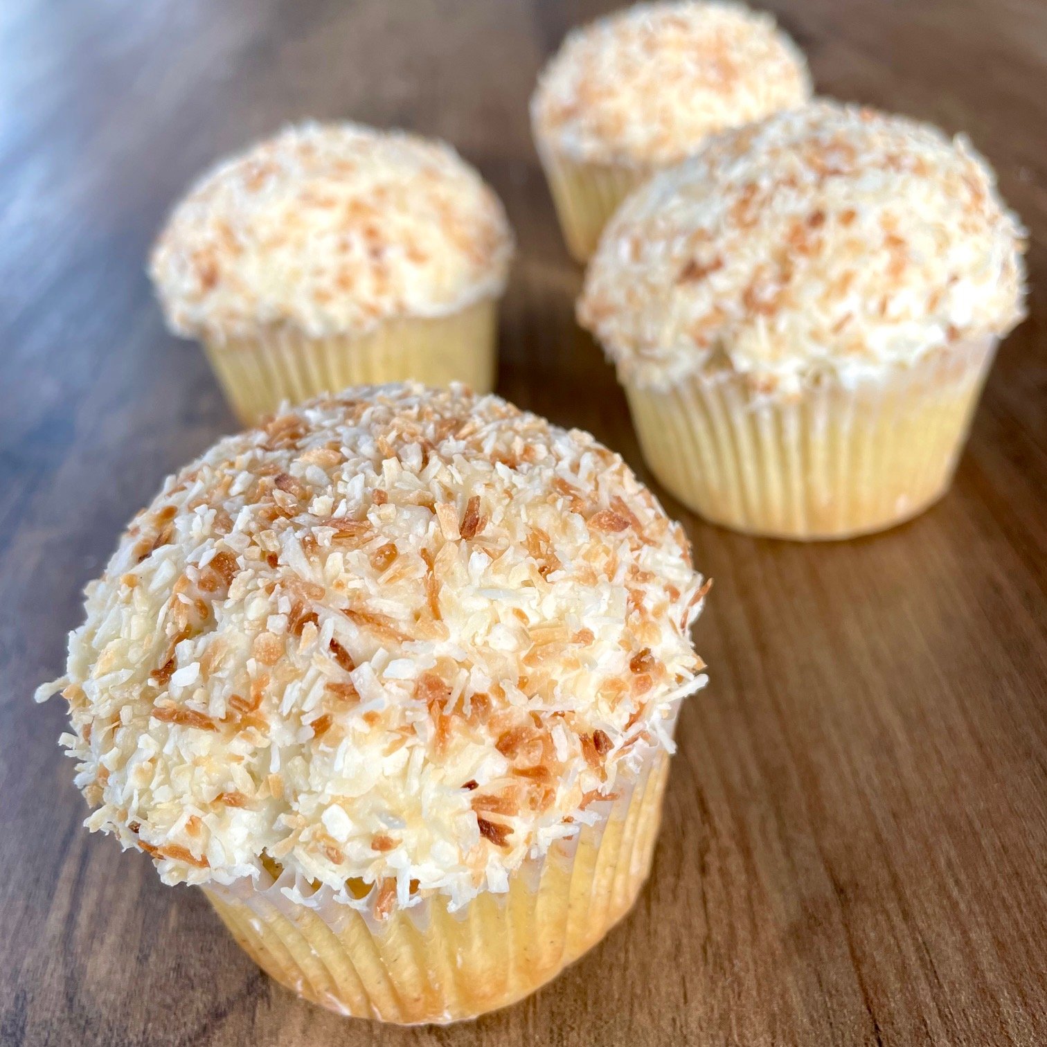 Coconut Cupcakes with Coconut Cream Cheese Icing