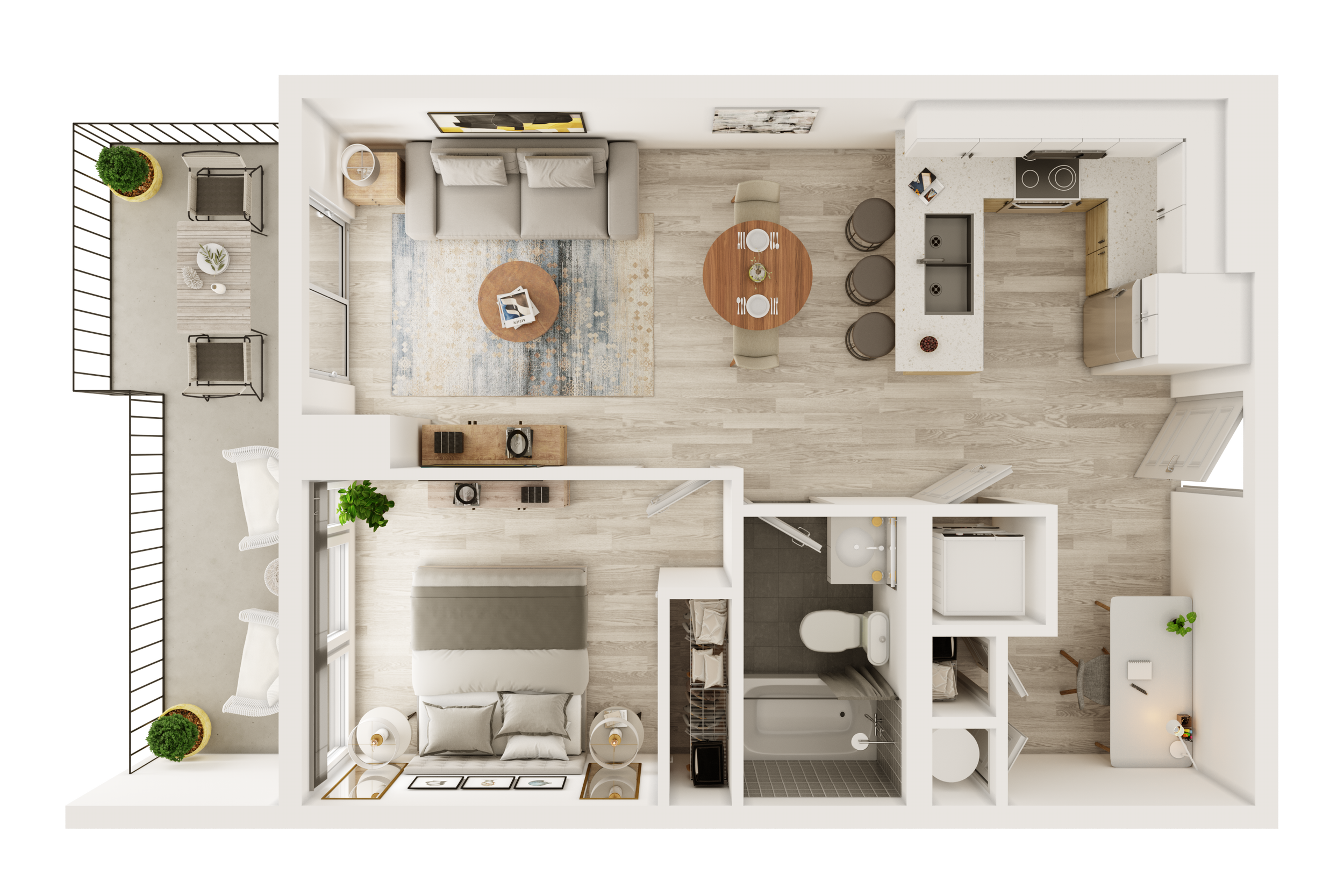 One Bedroom Plus Den Apartment 1