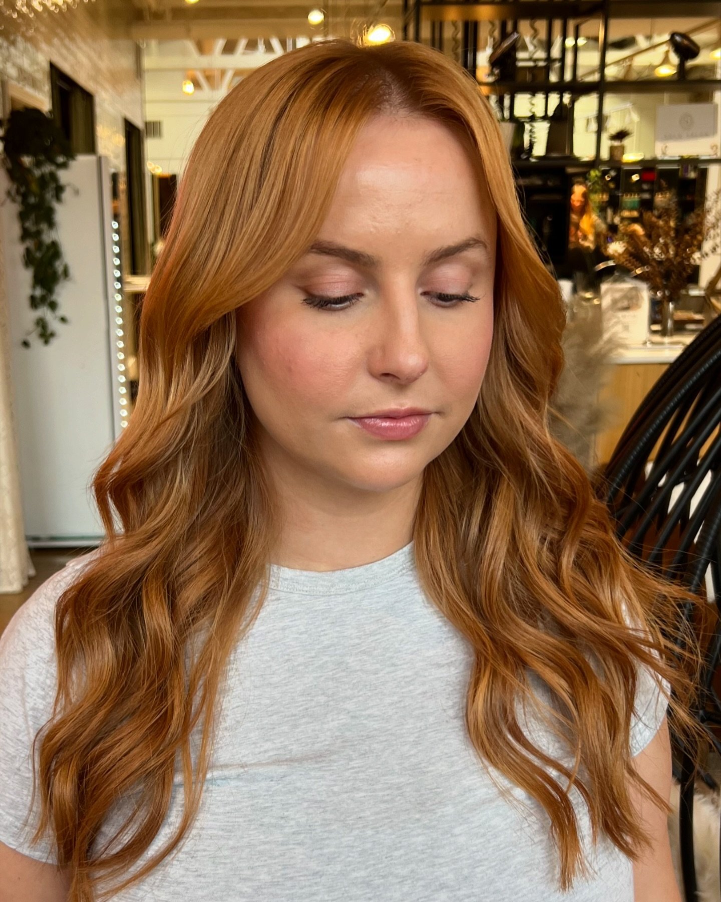 would you believe us if we told you this wasn&rsquo;t her natural? blonde to copper transformation by @janinekalahiki
