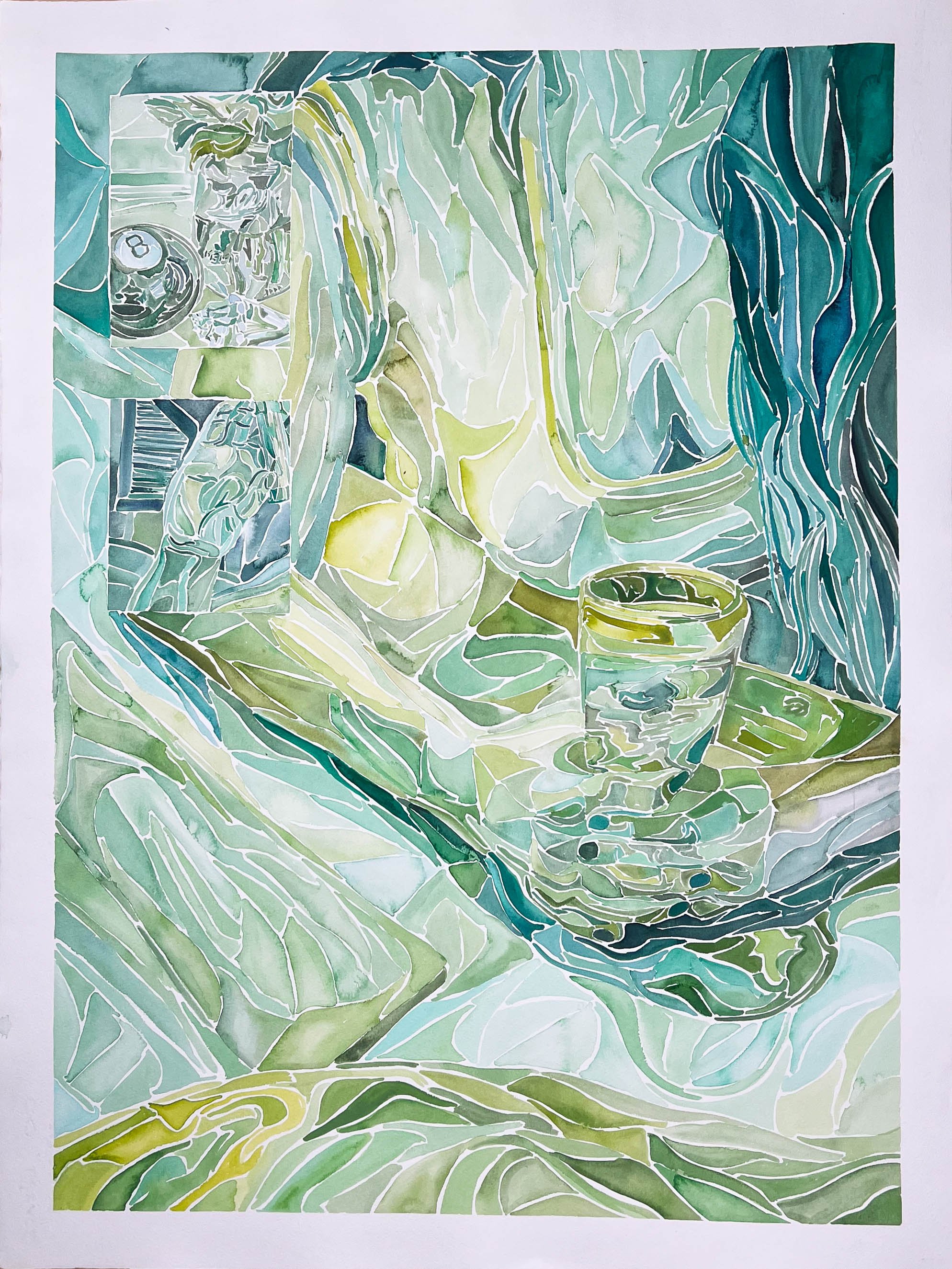 As an omen, 30 in x 22 in, watercolor on paper, 2024