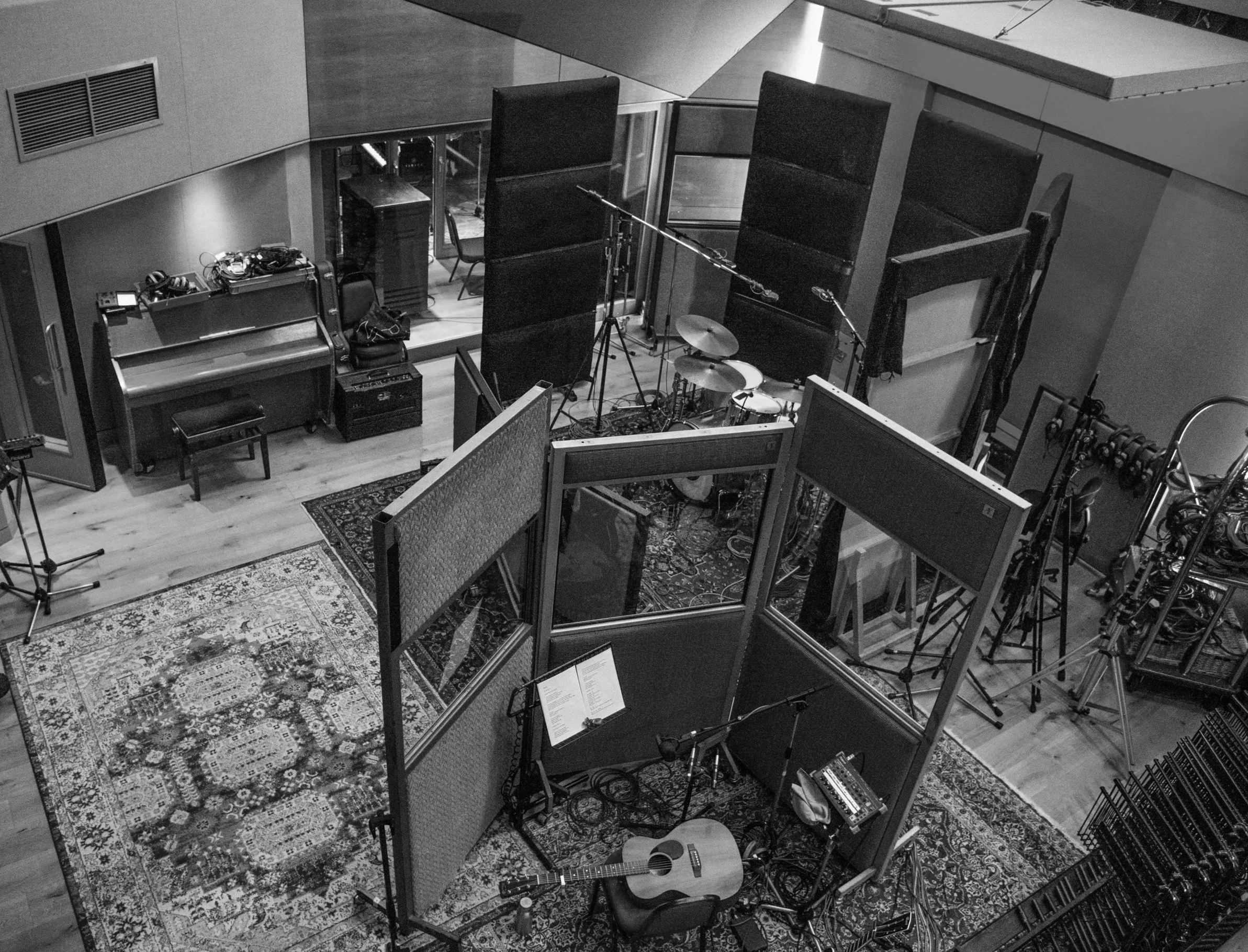 Areal view of the setup during the Abbey Road session