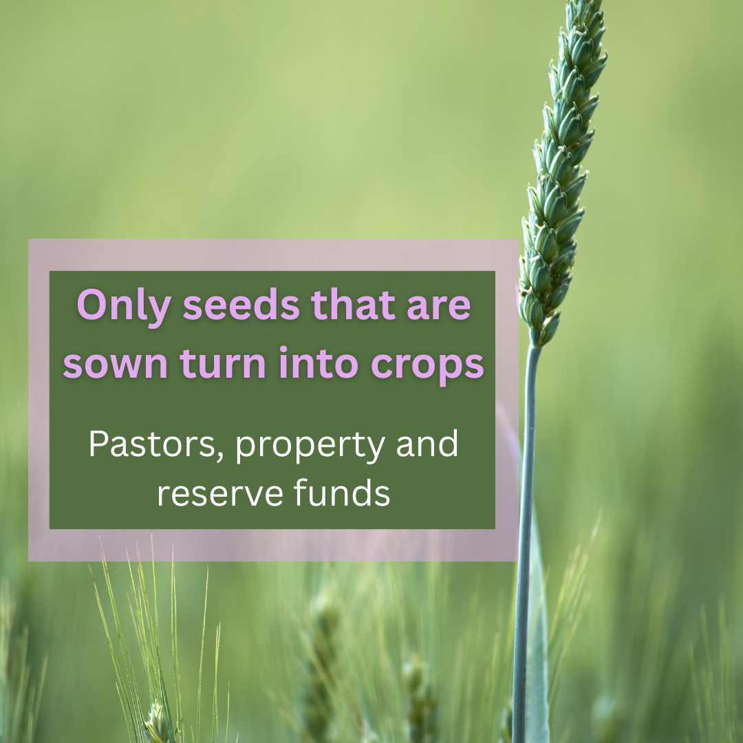 Only seeds that are sown turn into crops: Pastors, property and reserve funds