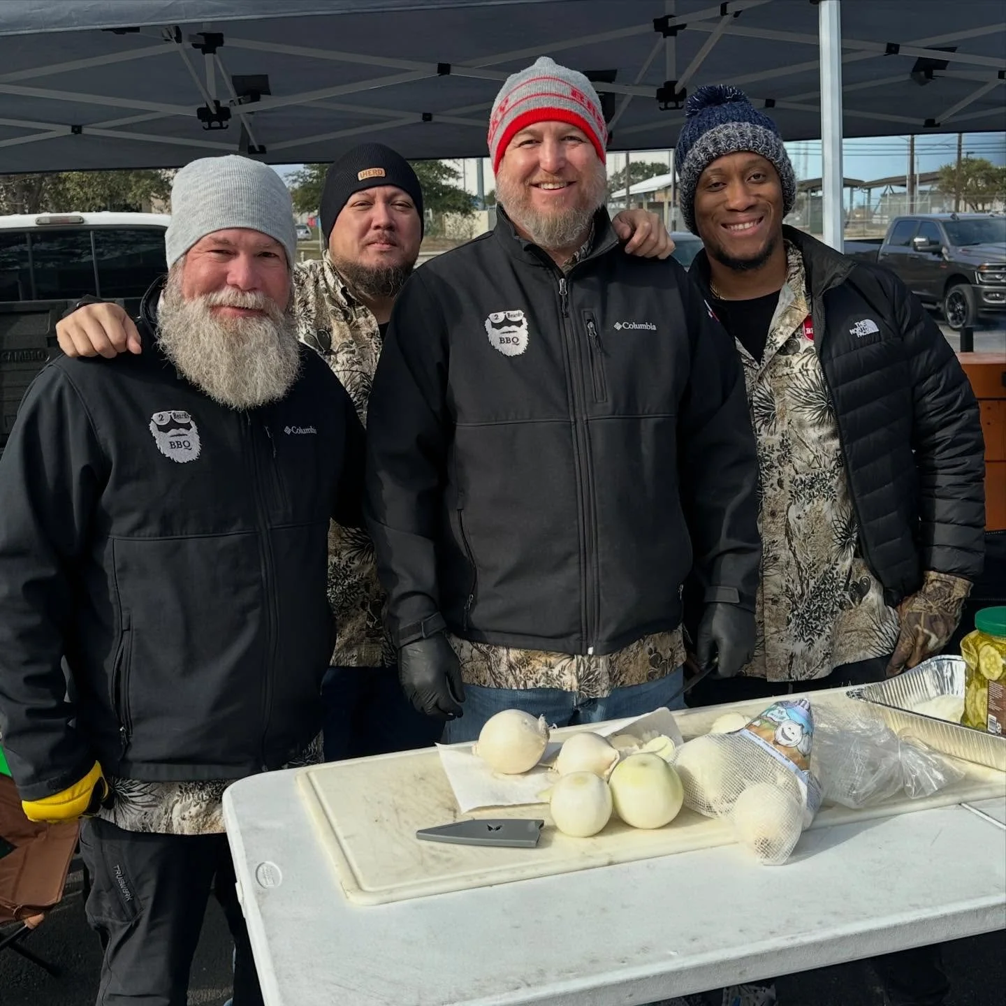 Our friends @2beardsbbq Setting up getting ready for the barbecue today 🍗
food will be ready at one. 🔥 
See y&rsquo;all here. #shindig